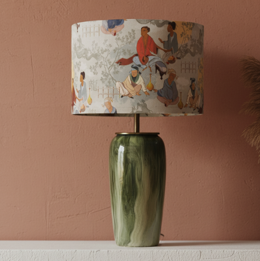 Jade El Yapımı Seramik Abajur