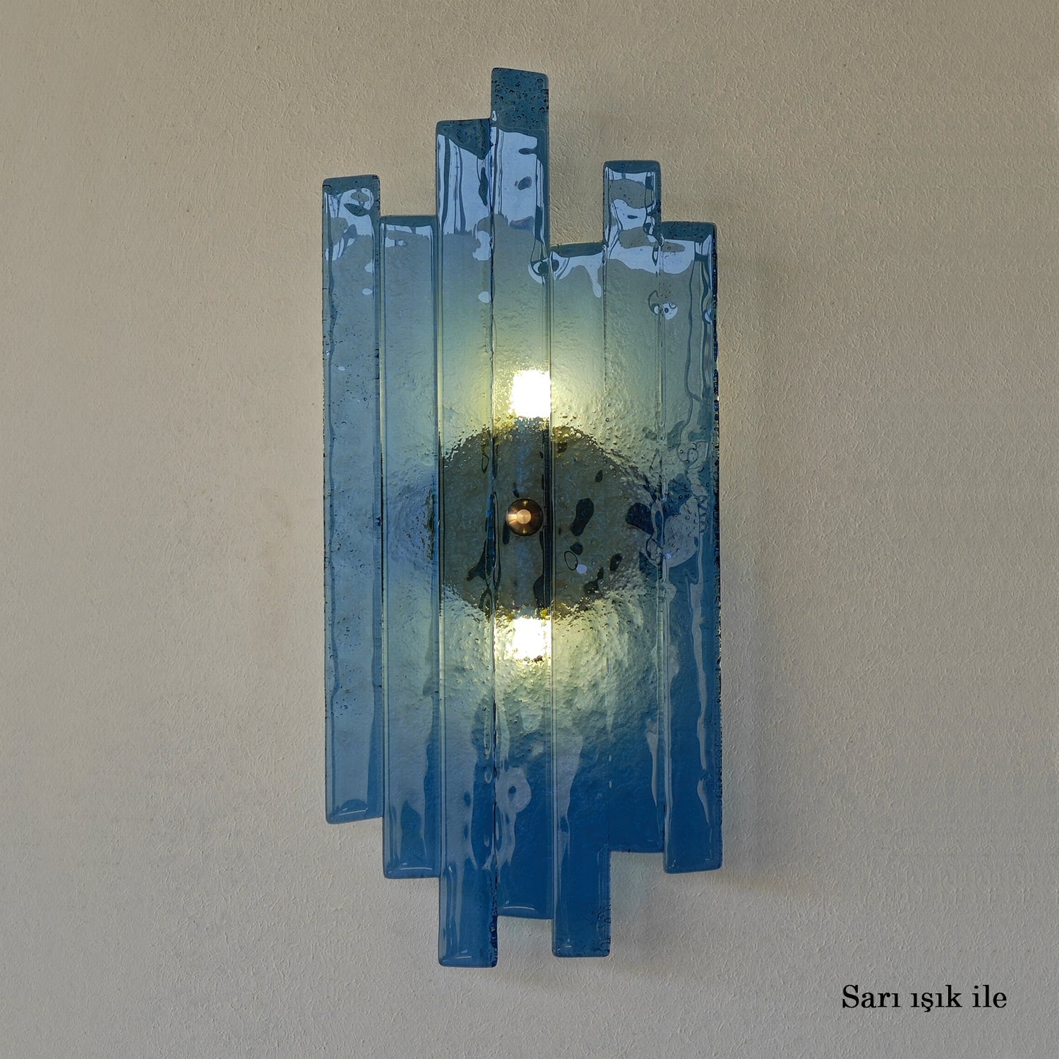 Jam Session El Yapımı Cam Aplik Mavi