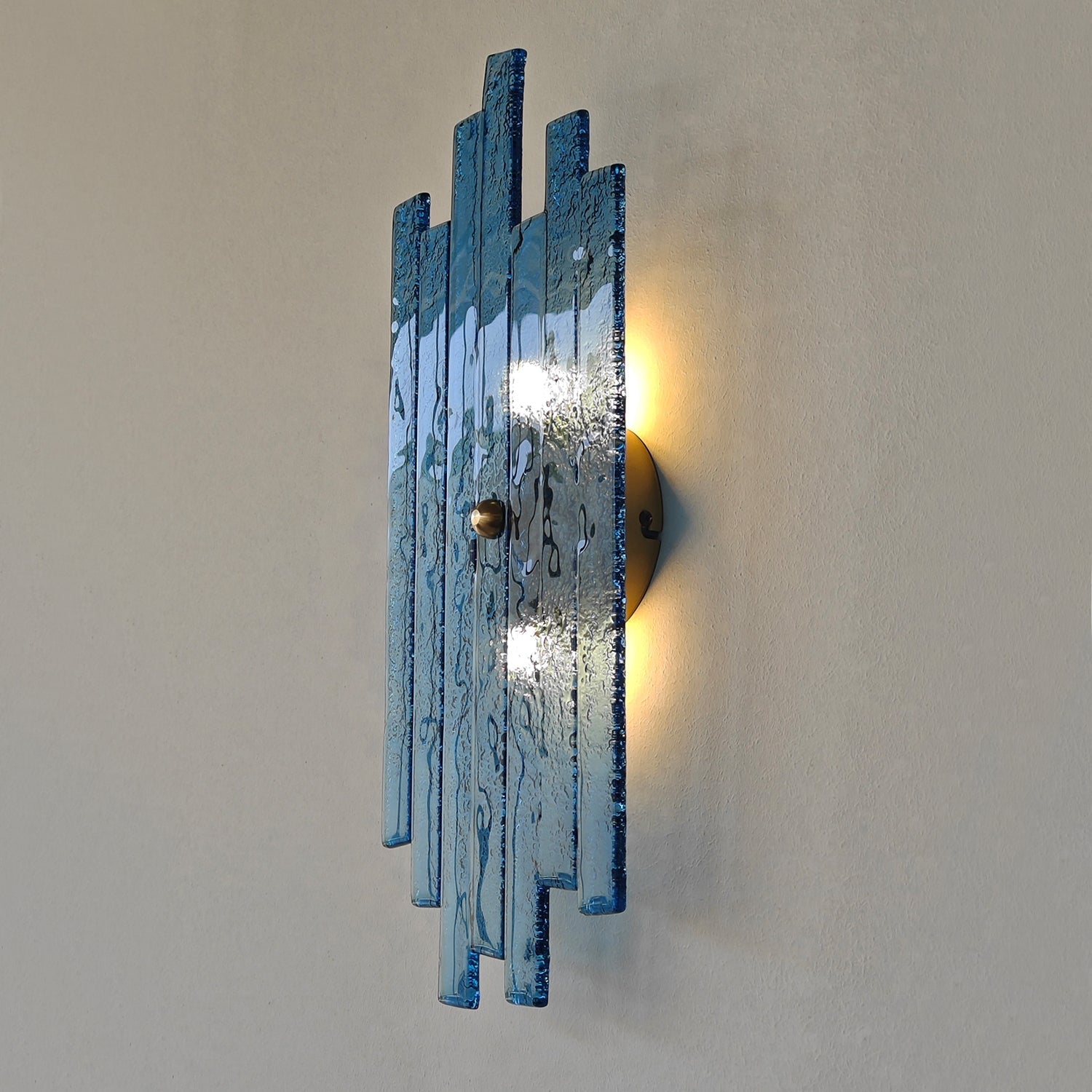 Jam Session El Yapımı Cam Aplik Mavi