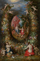 Jan Brueghel The Elder & Hendrik Van Balen - Dört Mevsim Ve Tanrıça Cybele Fine Art Baskı