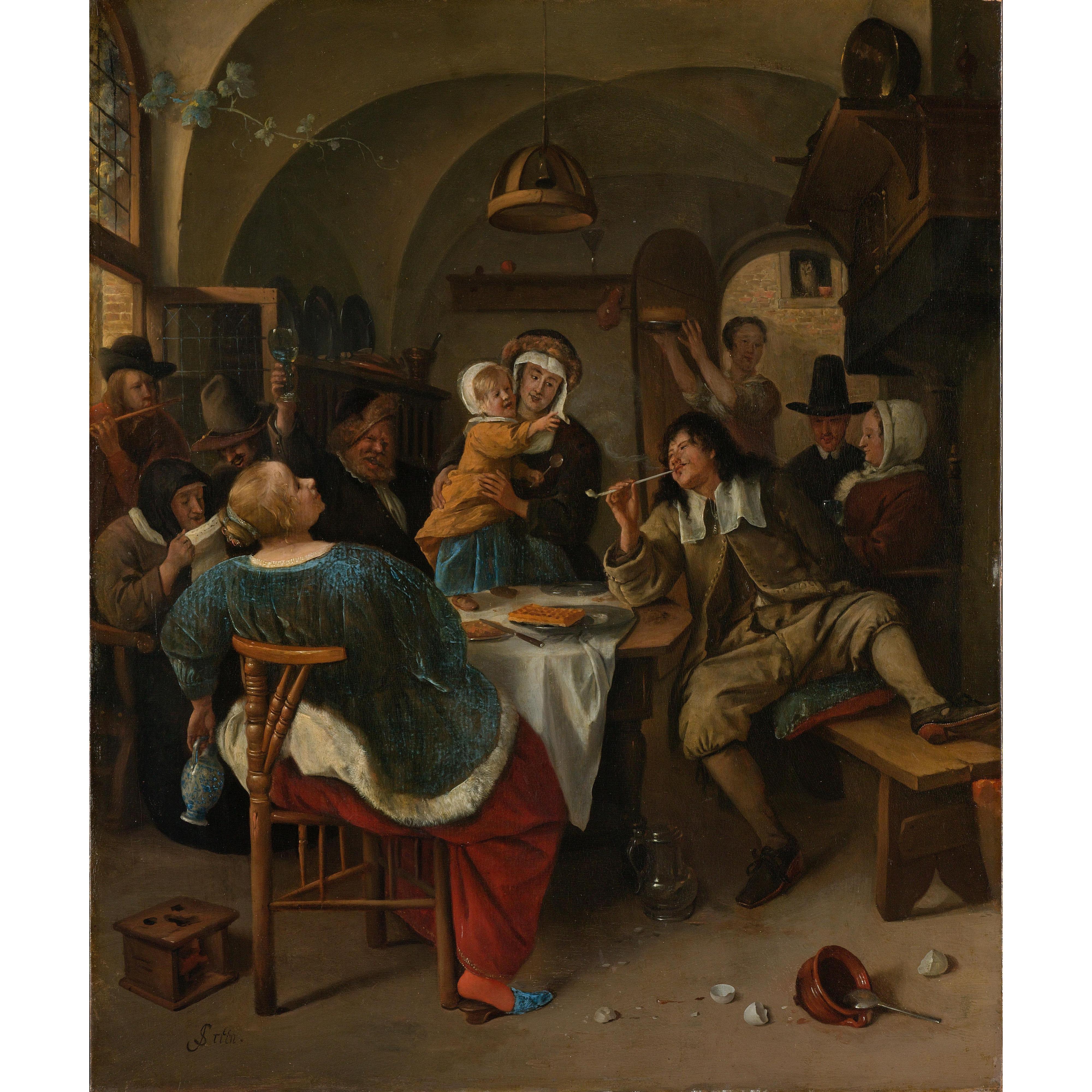 Jan Havicksz. Steen - Aile Sahnesi Fine Art Baskı