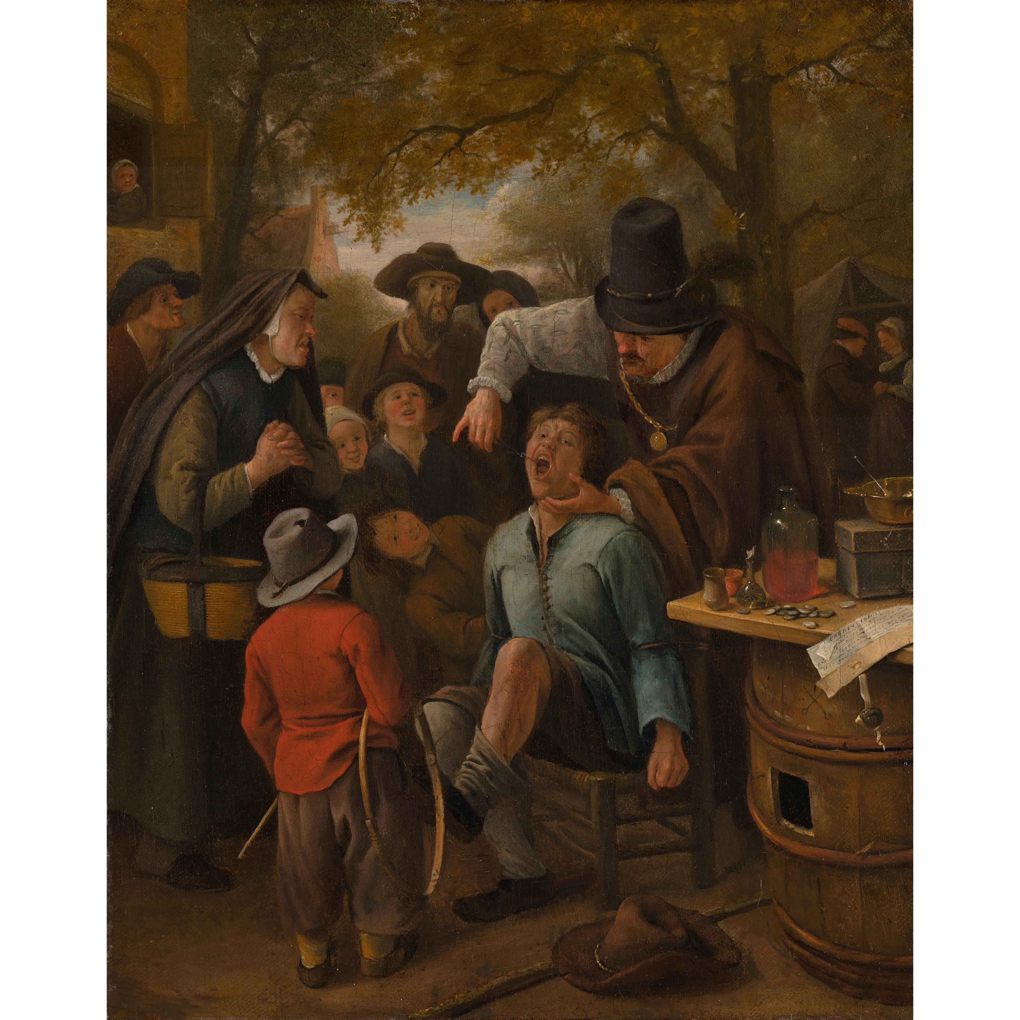 Jan Havicksz. Steen - Diş Çeken Adam Fine Art Baskı