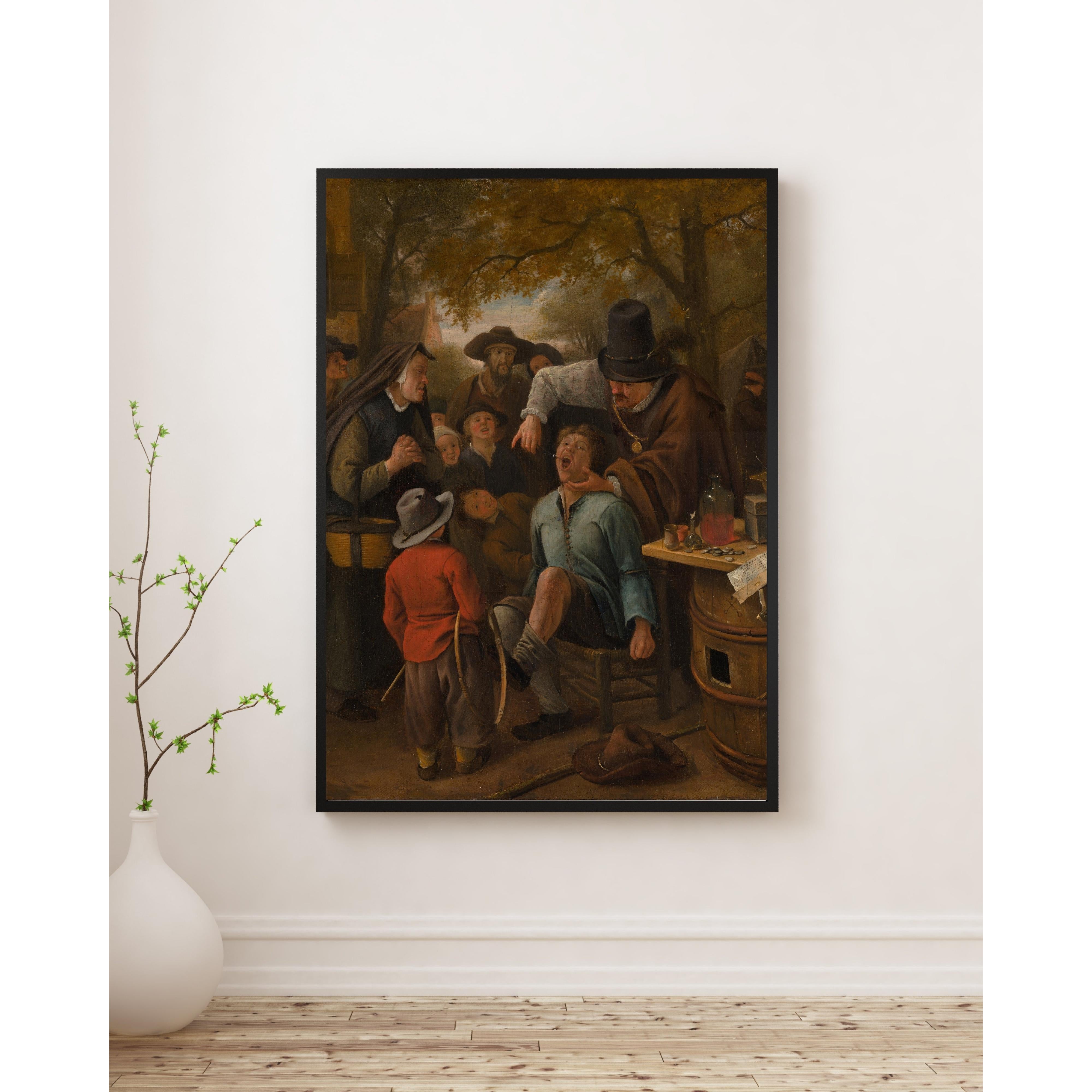 Jan Havicksz. Steen - Diş Çeken Adam Fine Art Baskı