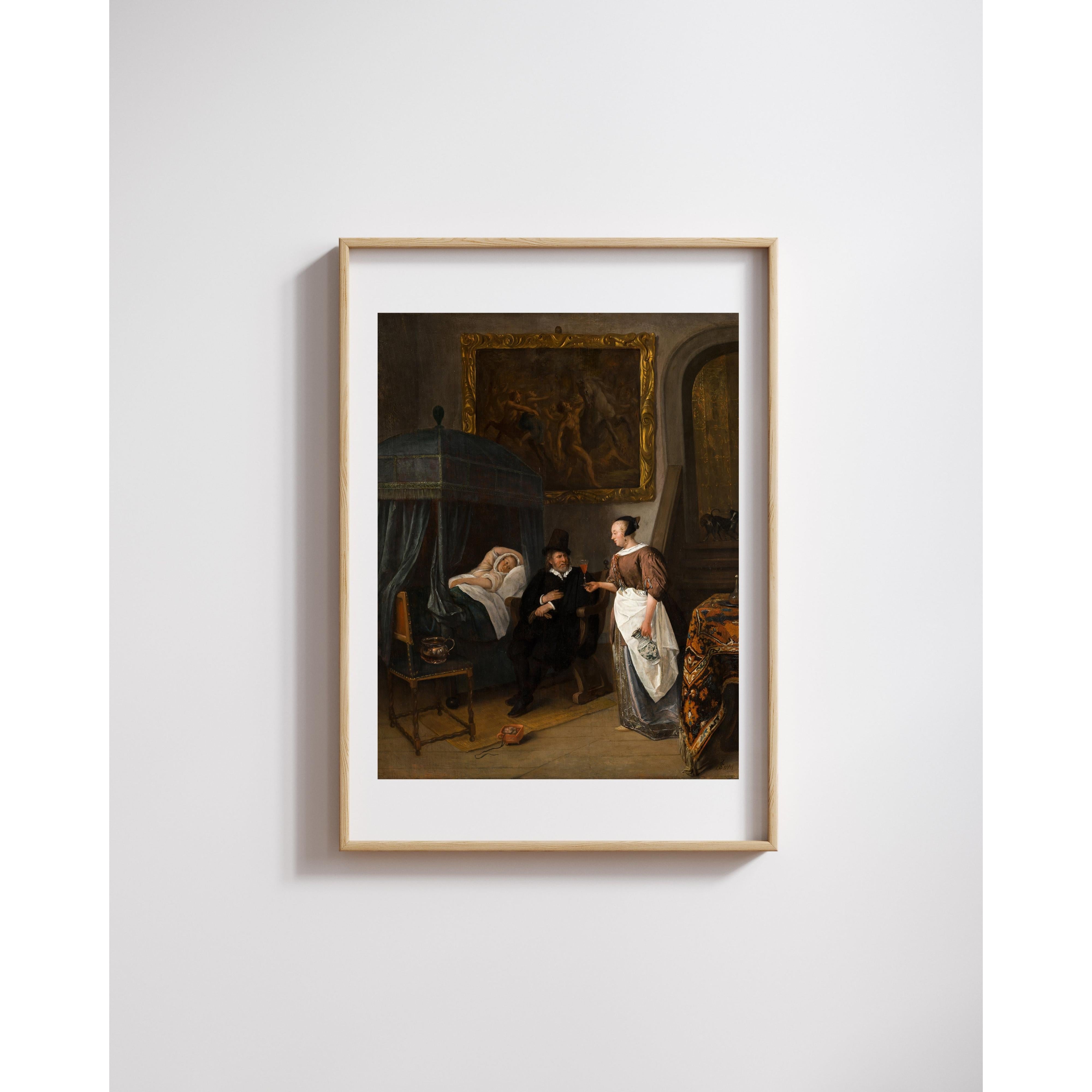 Jan Havicksz. Steen - Doktor Ziyareti Fine Art Baskı