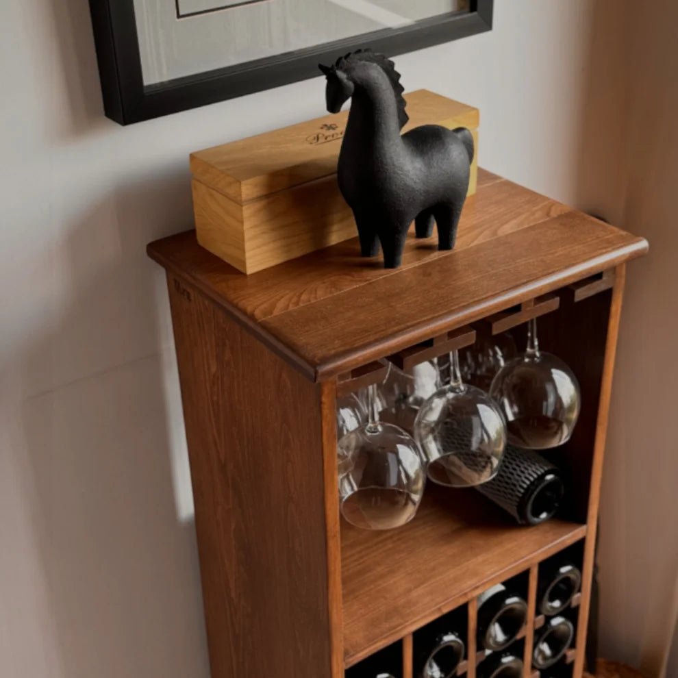 Janissa Masif Ahşap Şarap Standı