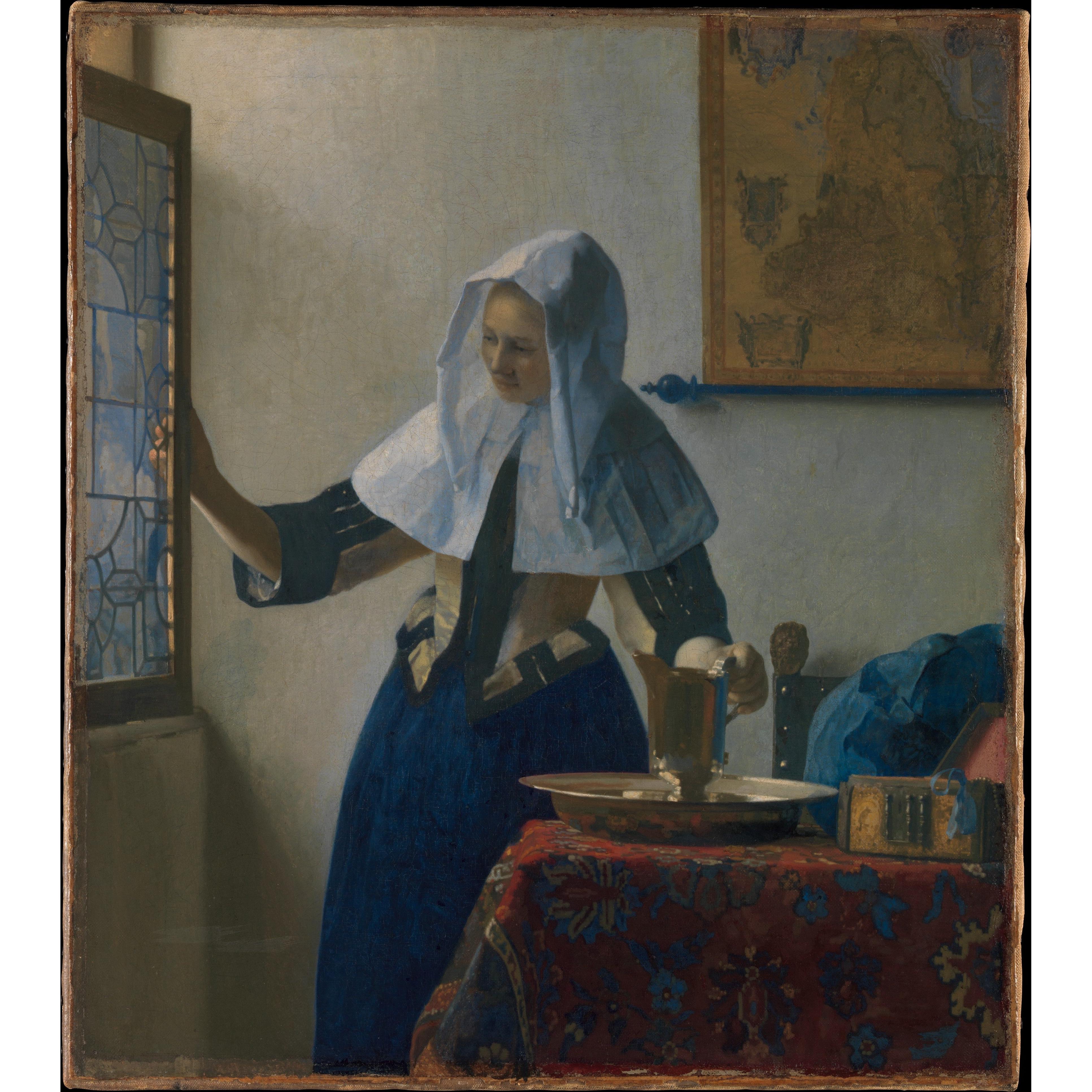 Johannes Vermeer - Sürahi Tutan Genç Kadın Fine Art Baskı