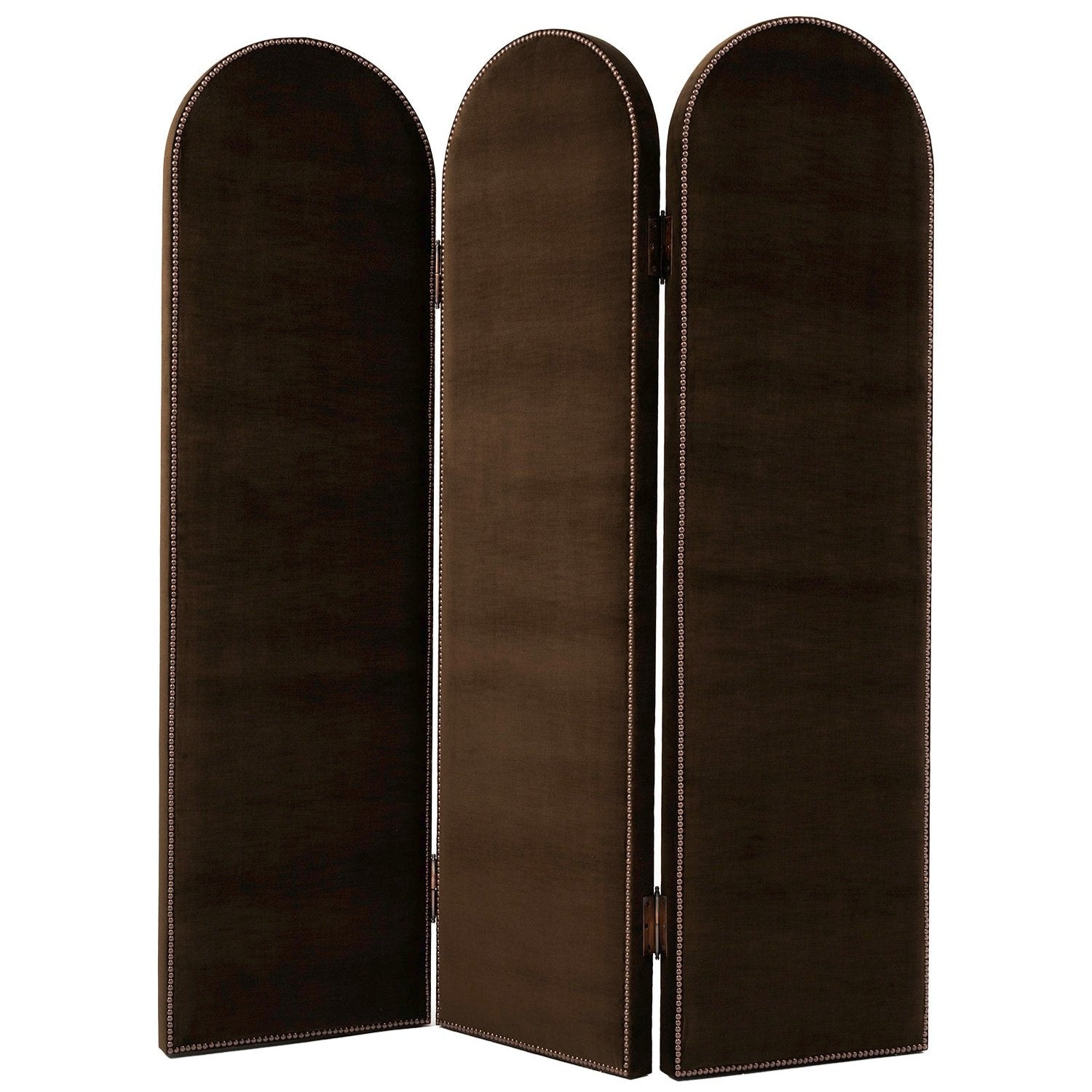 Kadife Kahverengi Masif Ahşap Paravan