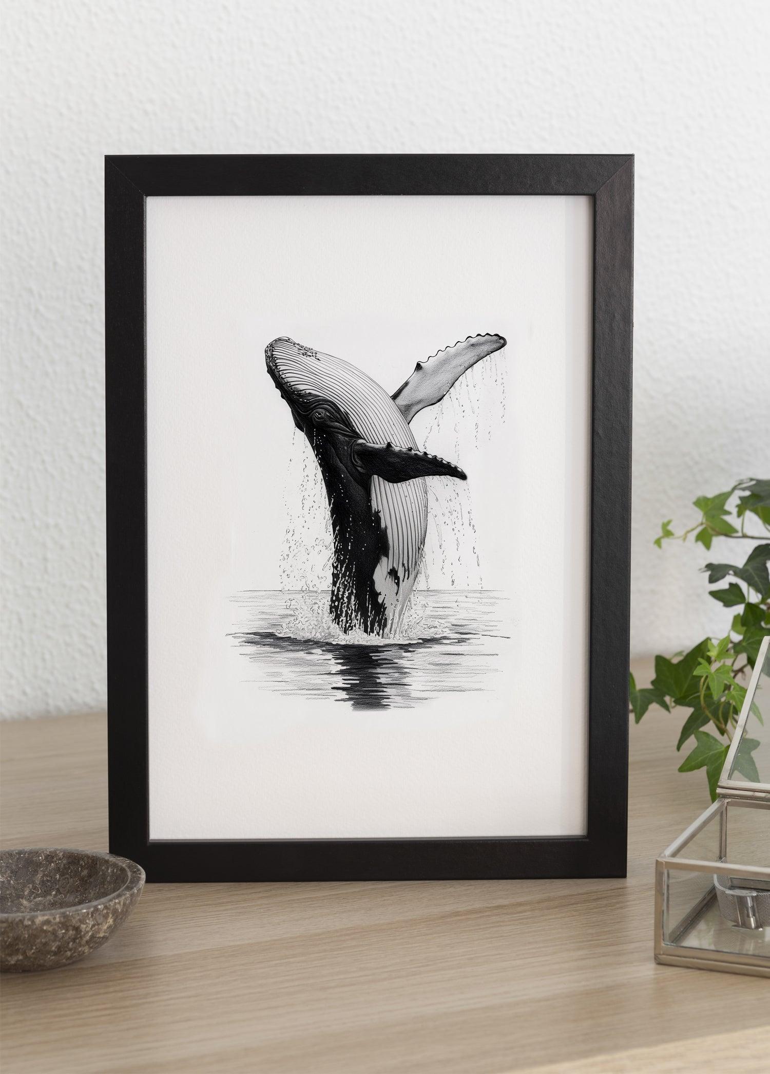 Karakalem Koleksiyonu Balina Posteri