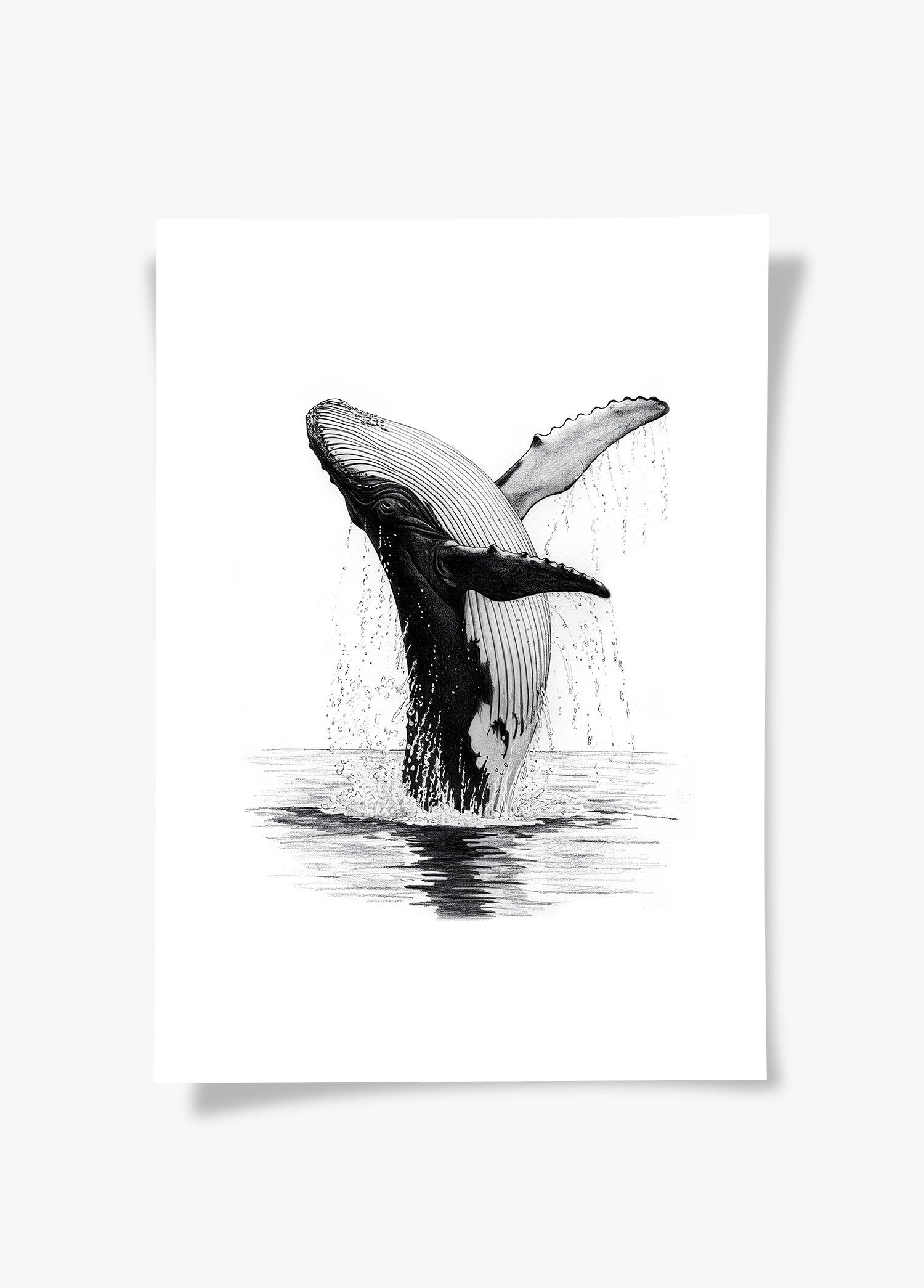 Karakalem Koleksiyonu Balina Posteri