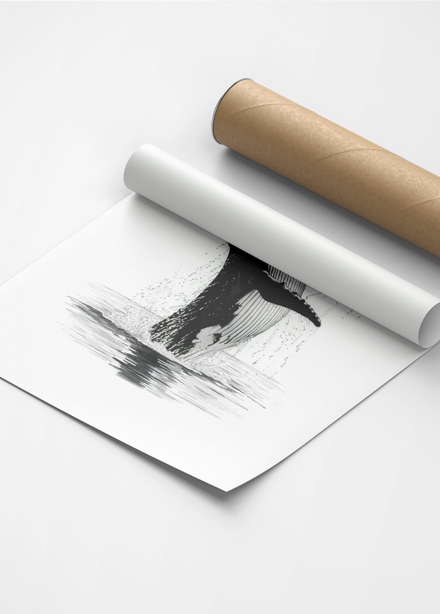 Karakalem Koleksiyonu Balina Posteri