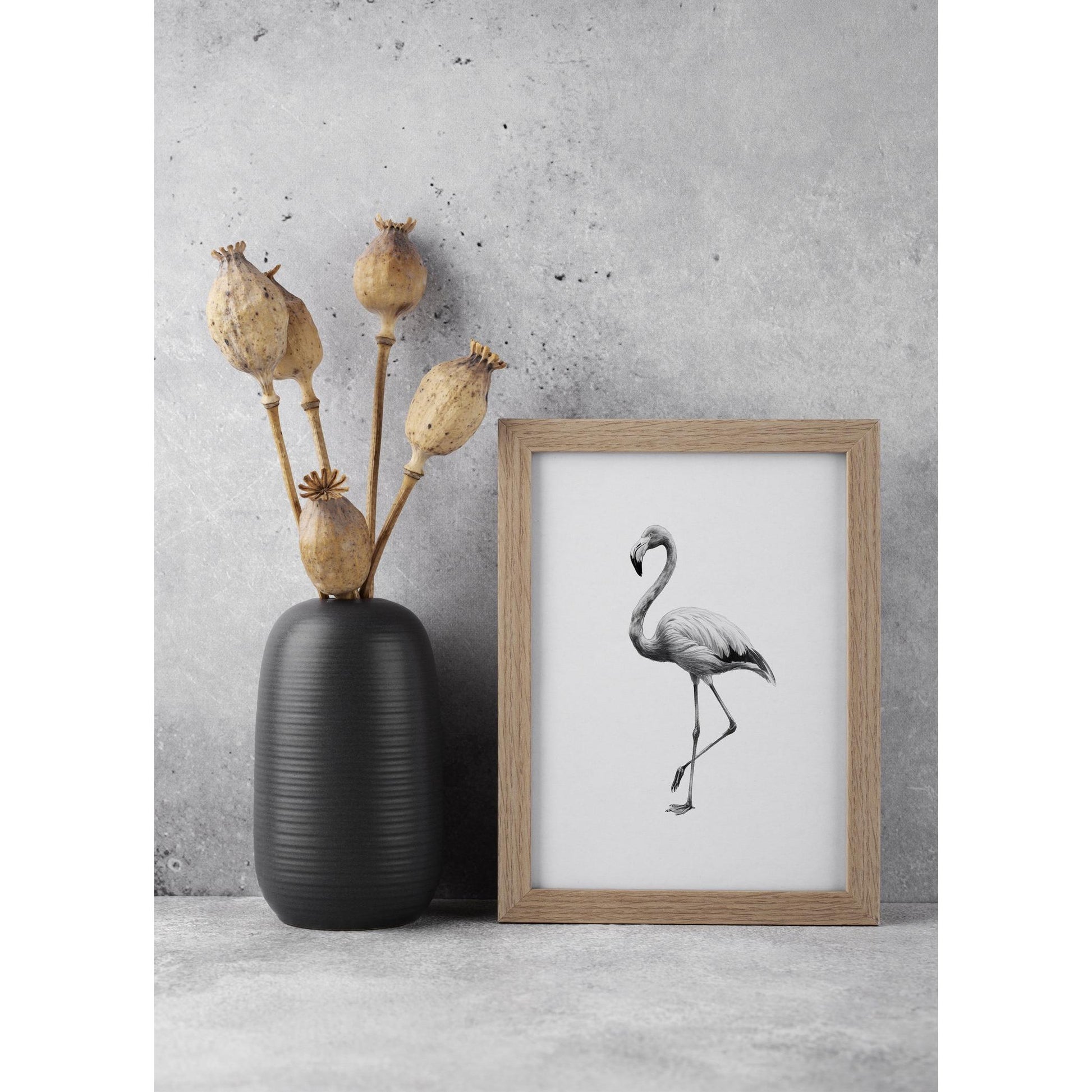 Karakalem Koleksiyonu Flamingo Posteri