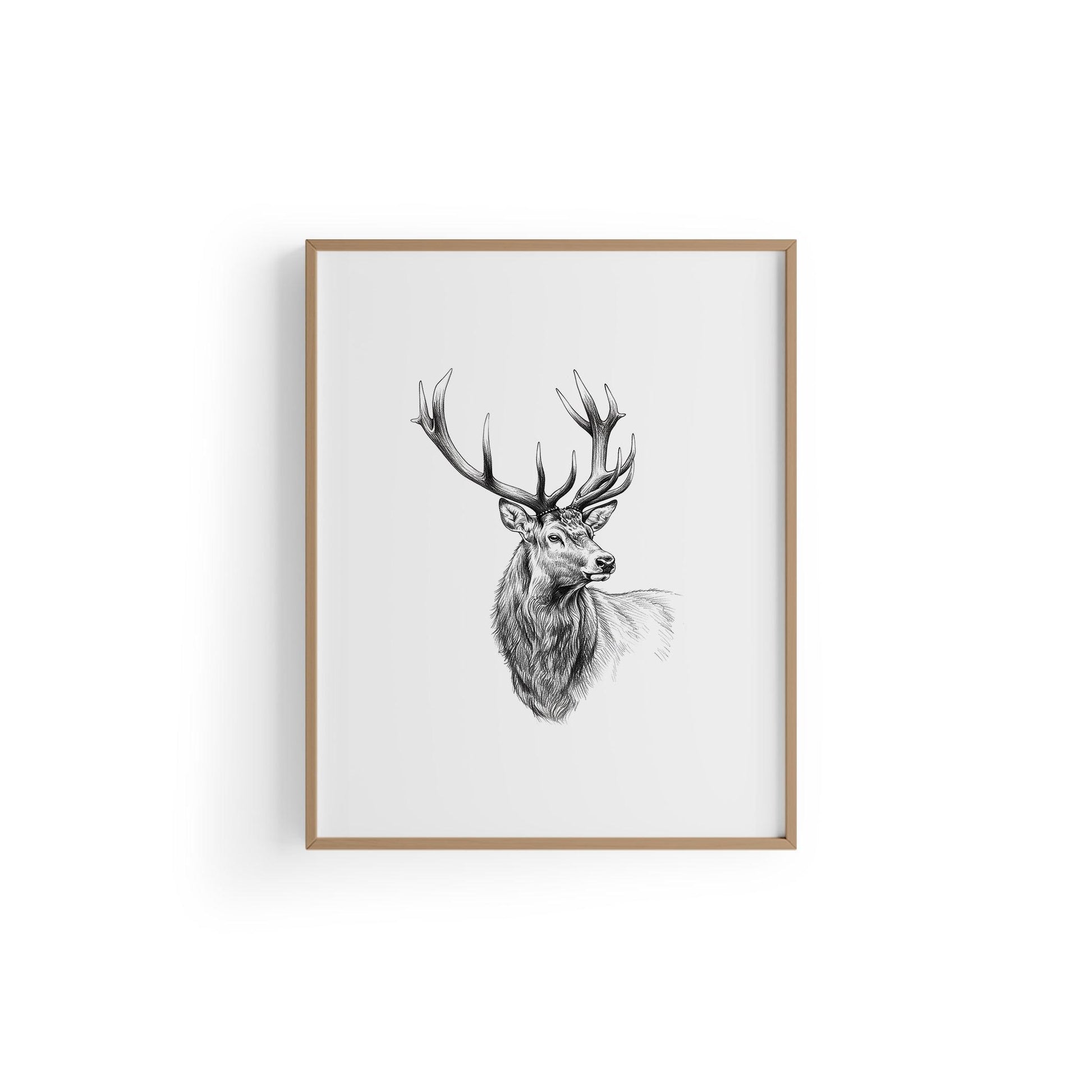 Karakalem Koleksiyonu Geyik Posteri