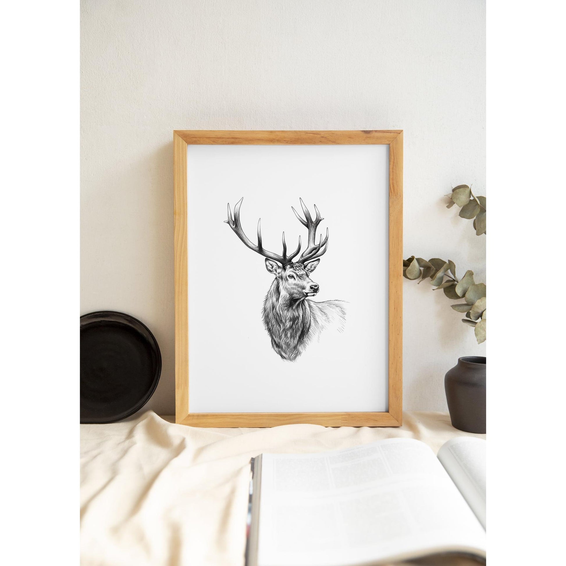 Karakalem Koleksiyonu Geyik Posteri