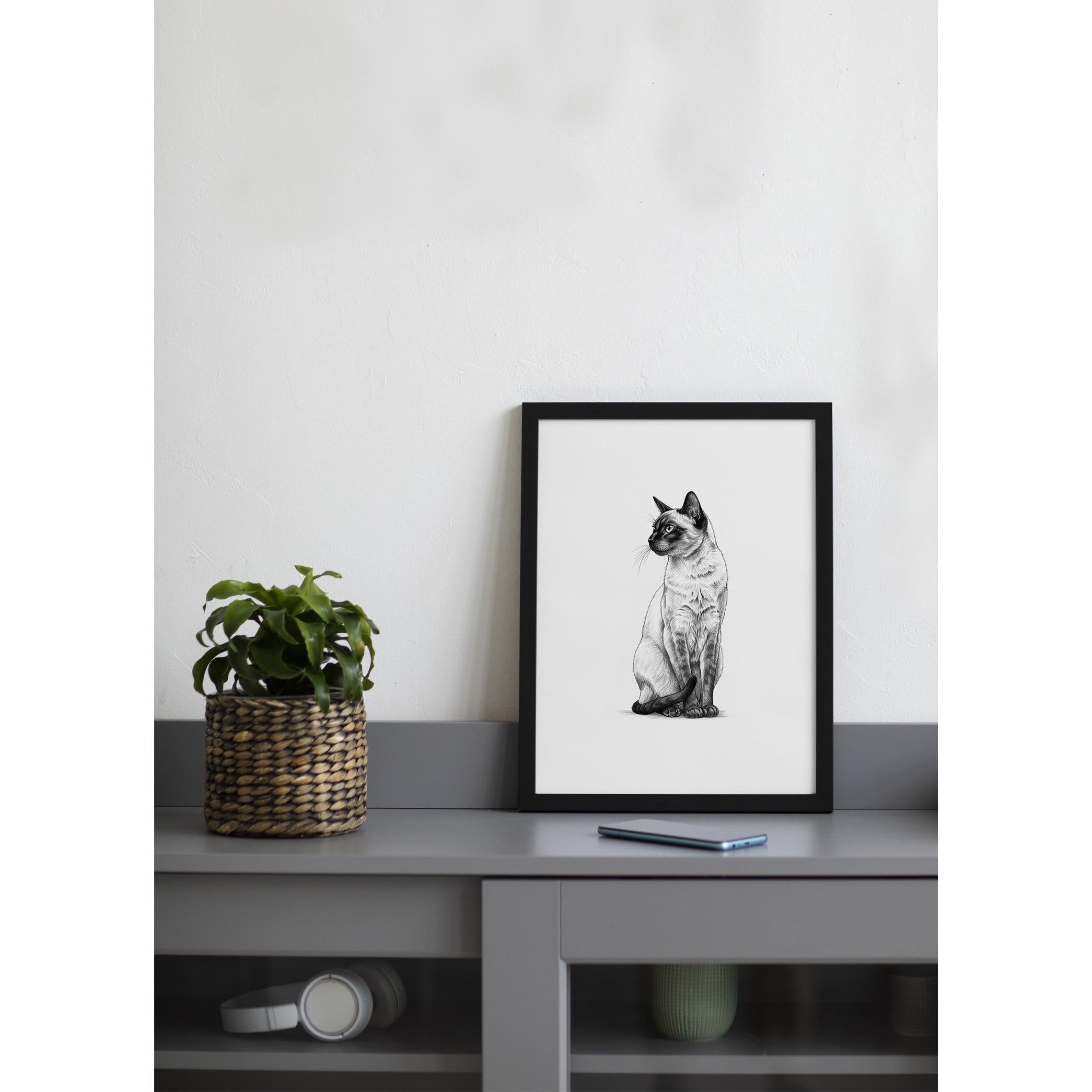 Karakalem Koleksiyonu Kedi Posteri