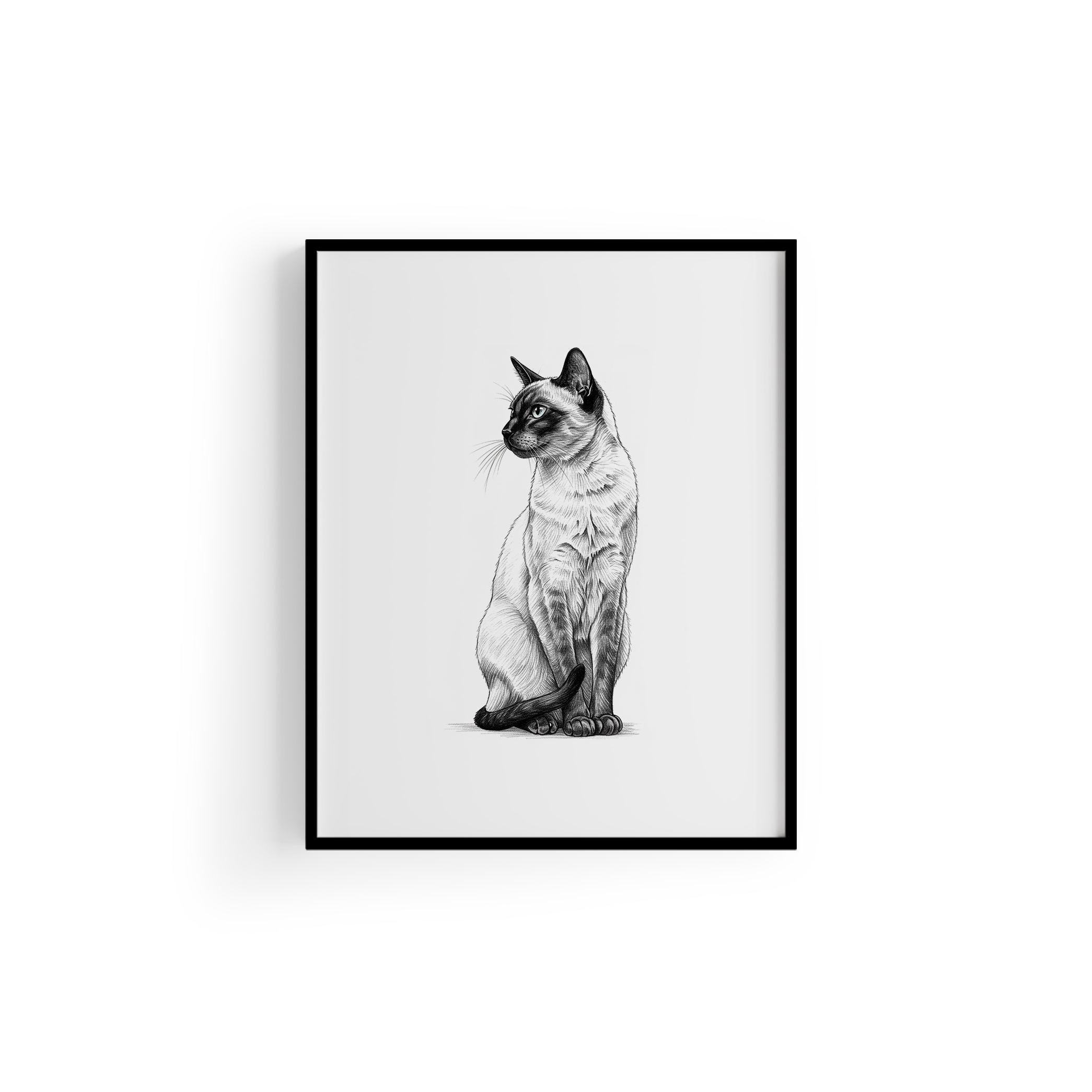 Karakalem Koleksiyonu Kedi Posteri