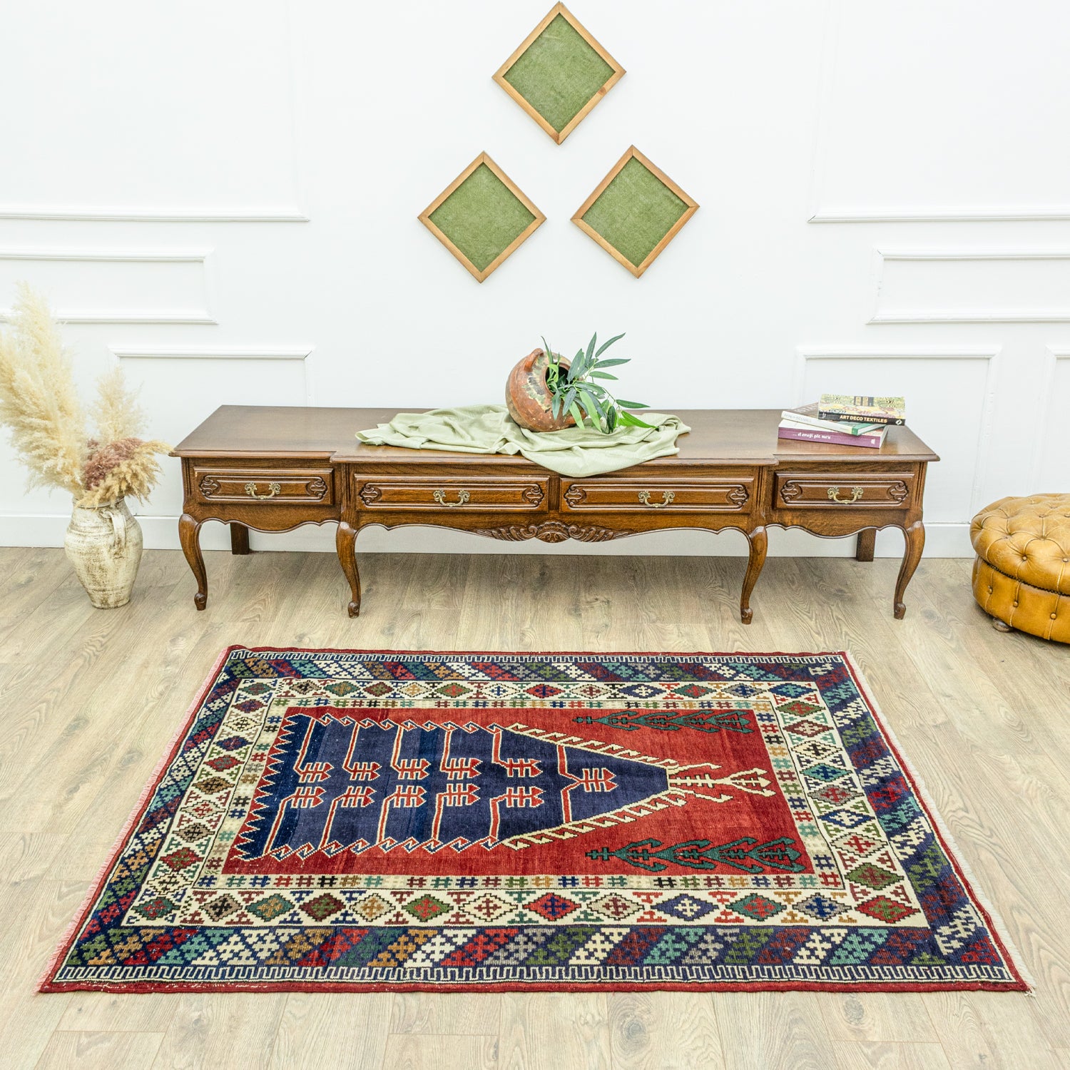 Karya Rustik Tasarımlı Yün Halı 131x179 Cm