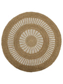 Kilim Jüt Naturel Beyaz Desenli D.150 Cm