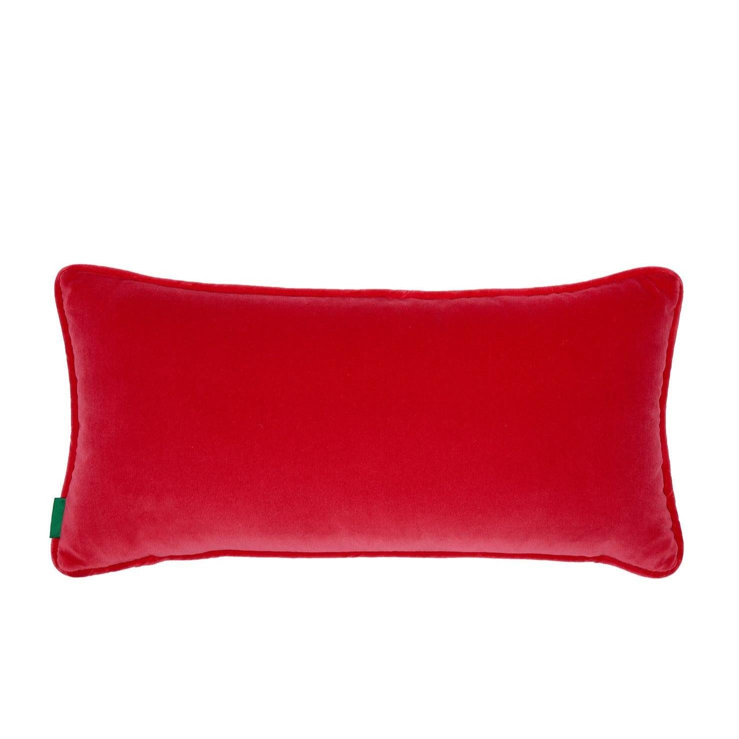 Kırmızı Brode Detaylı Kırlent