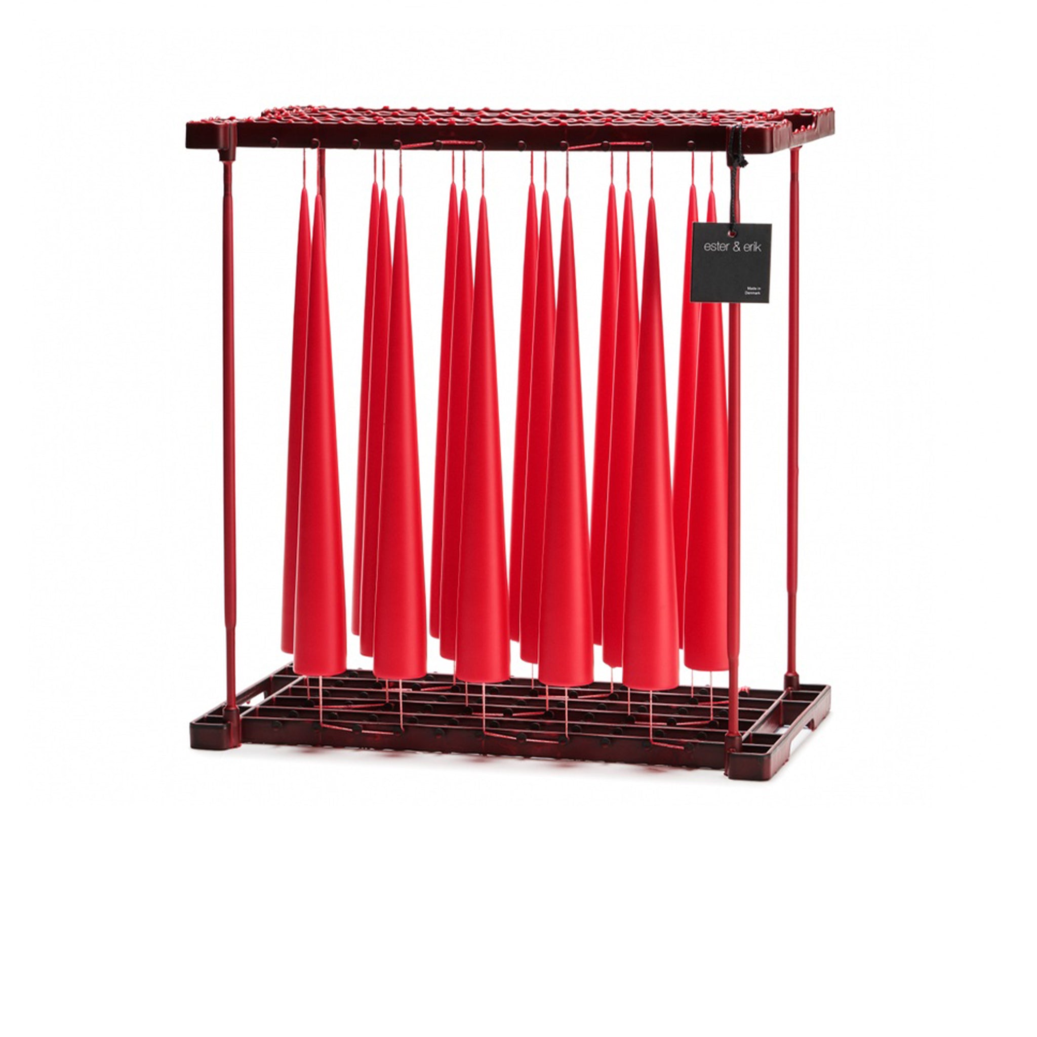 Kırmızı Kokusuz 2'Li Kalın Konik Mum 37 Cm