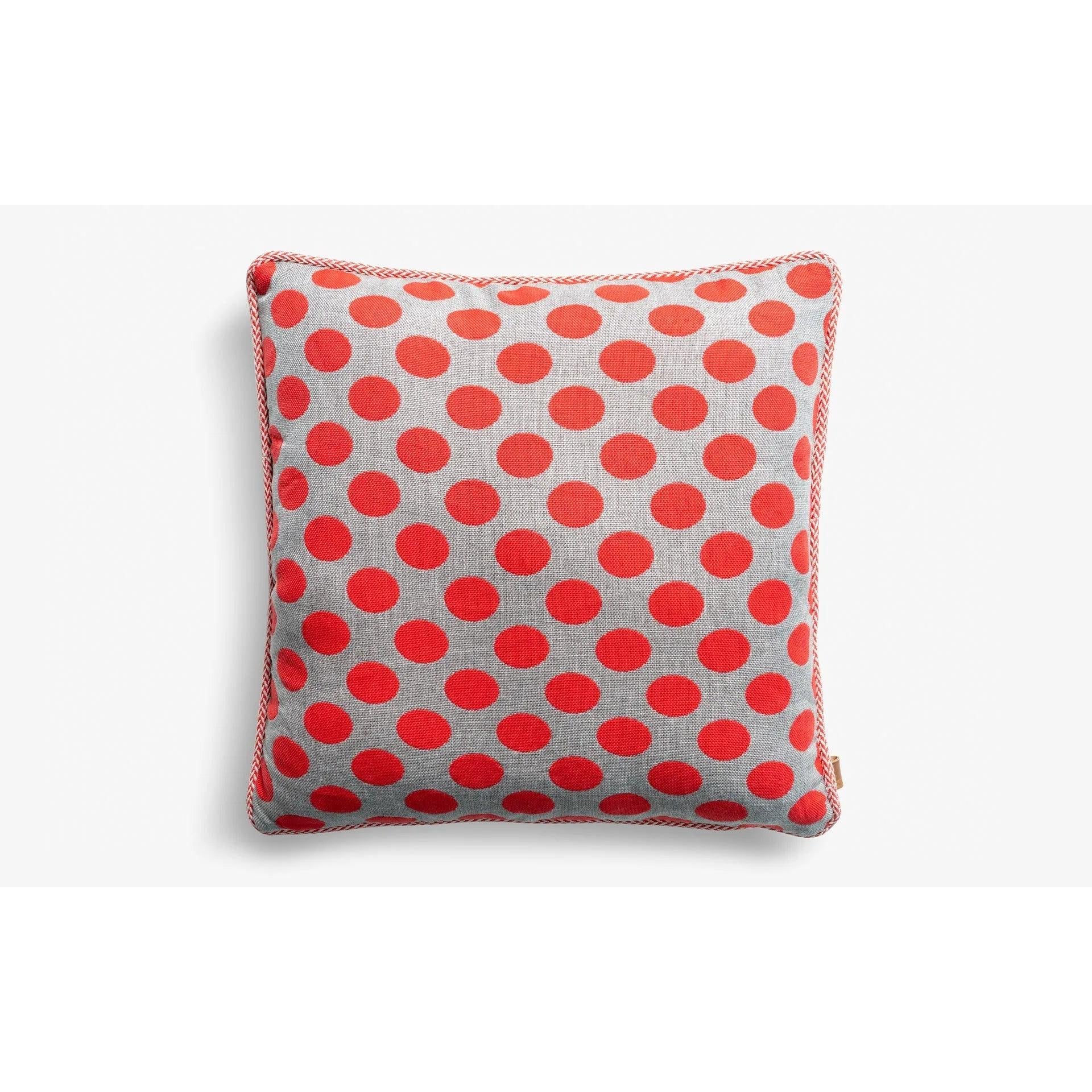 Kırmızı Puantiyeli Gri Kırlent