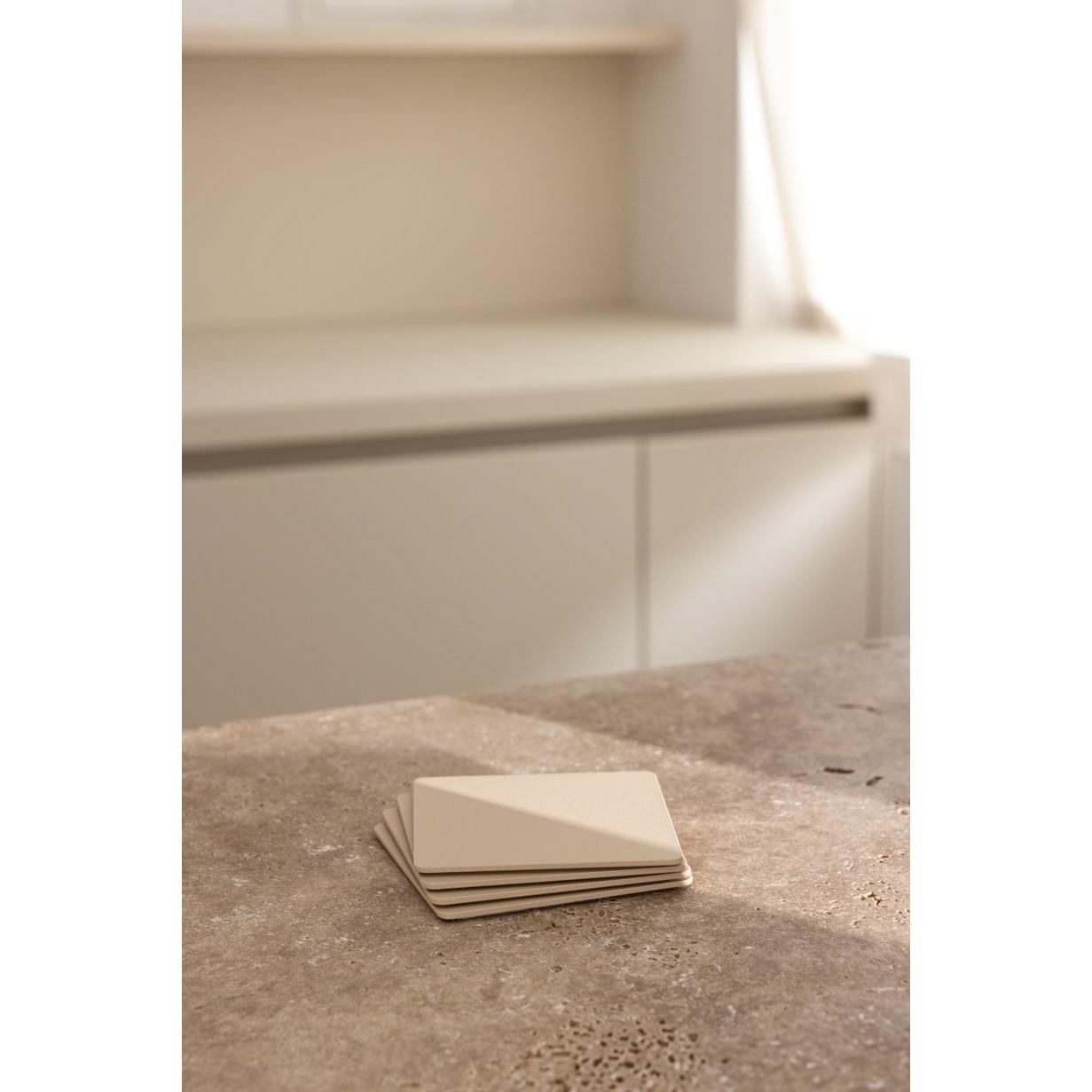 Kiva Metal Kare Bardak Altlığı (4'Lü Set)