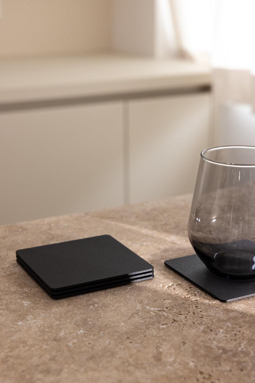 Kiva Metal Kare Bardak Altlığı (4'Lü Set)