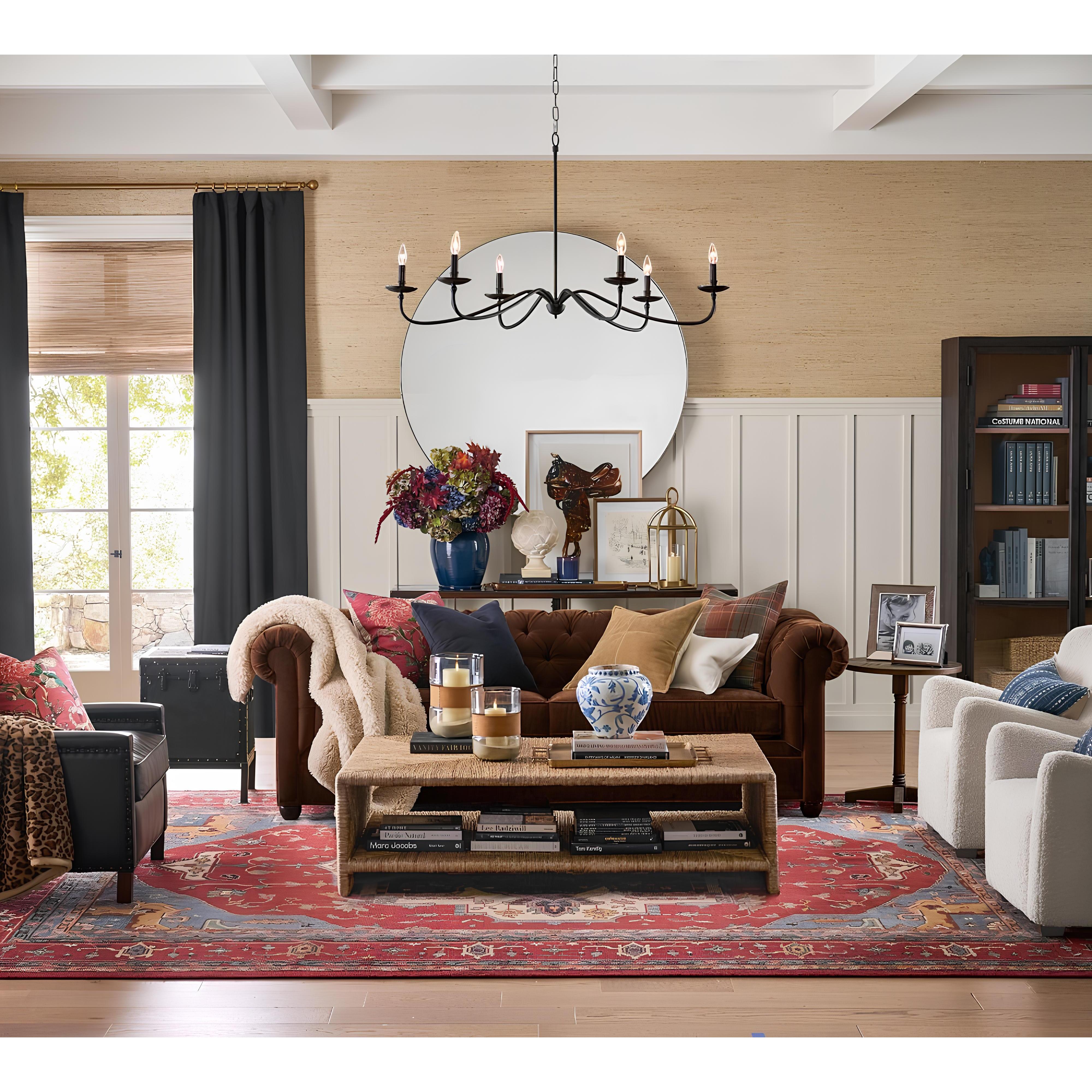 Klasik Siyah 6 Kollu Şamdan Avize