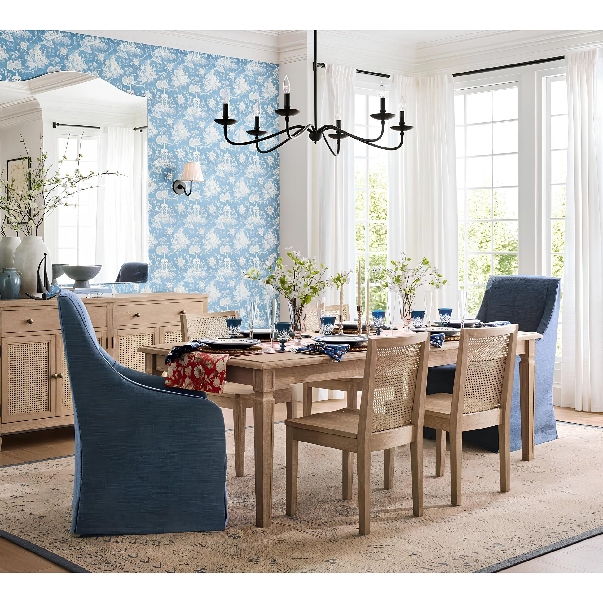 Klasik Siyah 6 Kollu Şamdan Avize