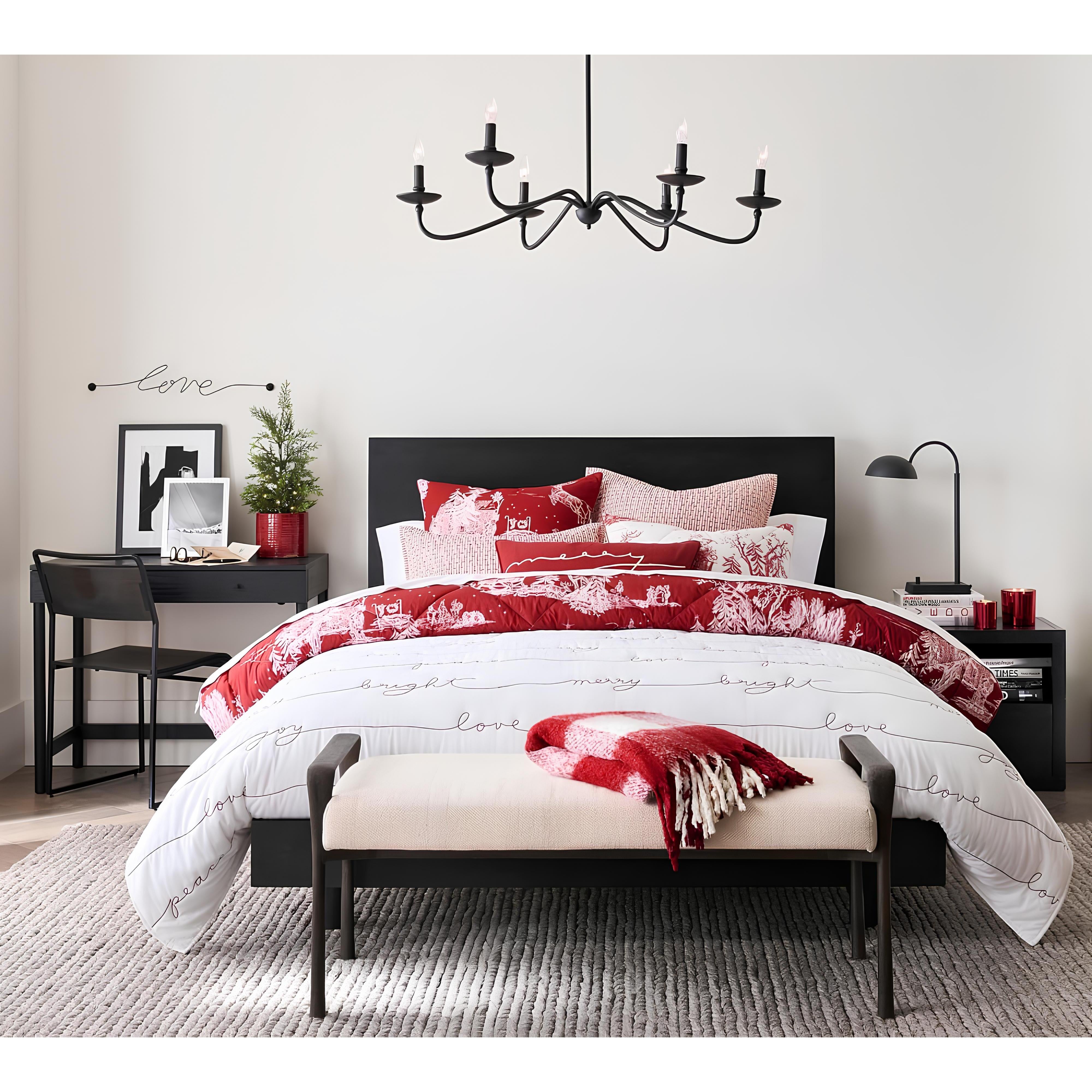 Klasik Siyah 6 Kollu Şamdan Avize