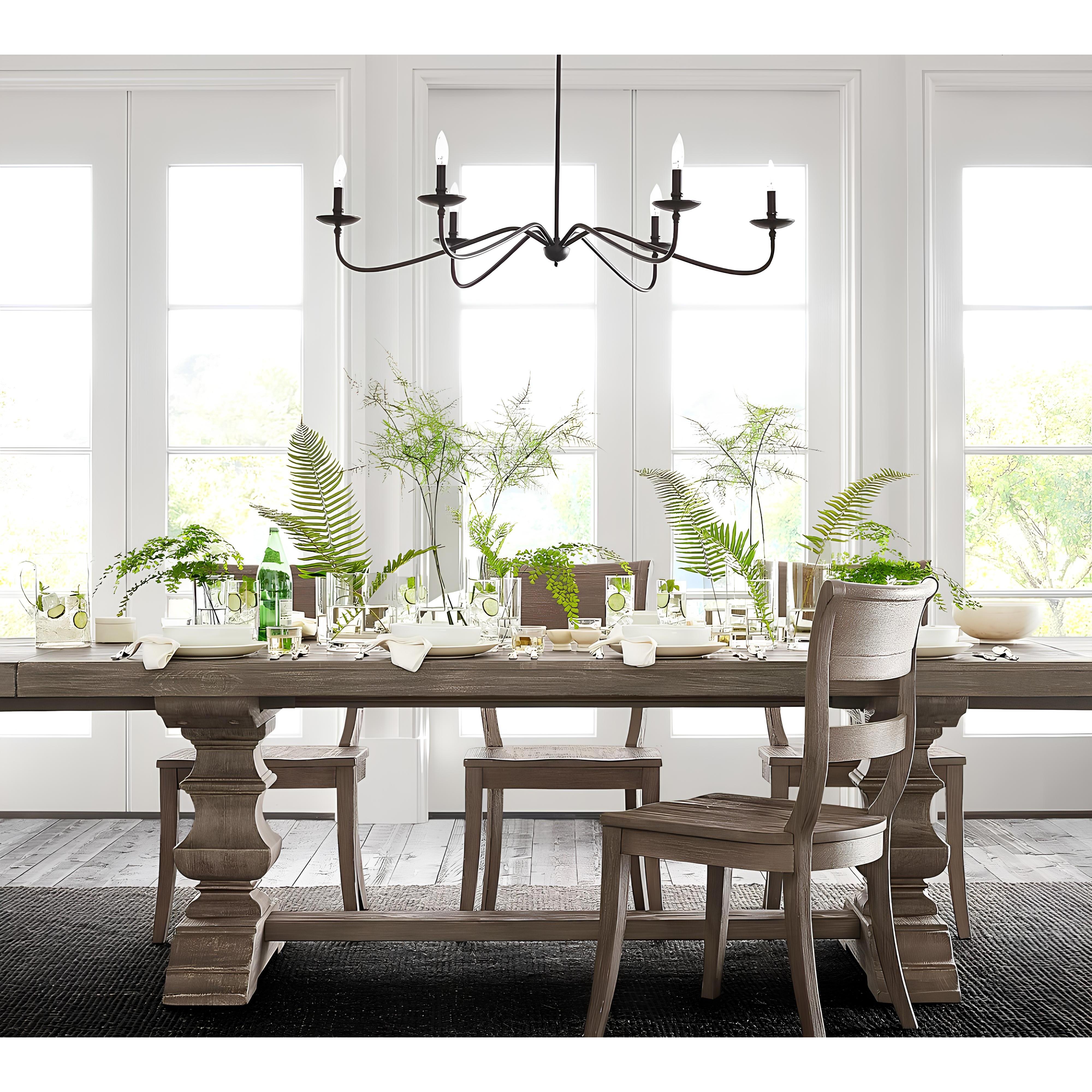 Klasik Siyah 6 Kollu Şamdan Avize