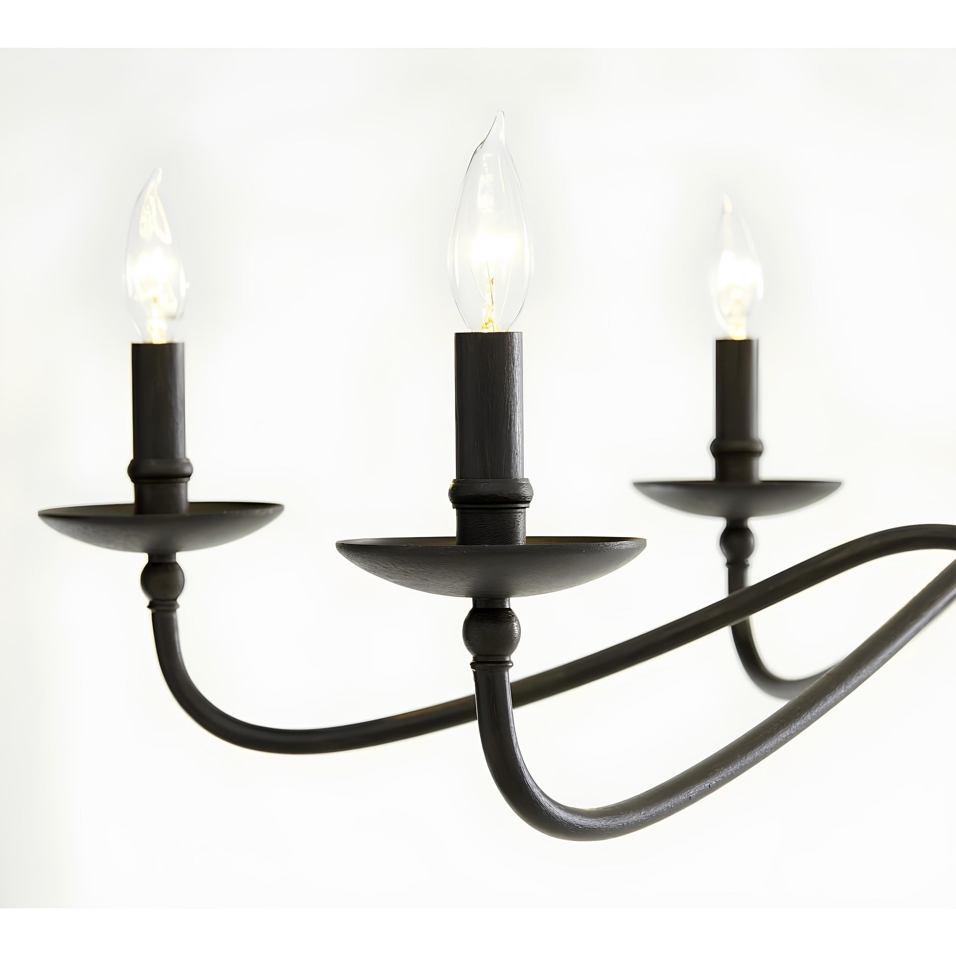 Klasik Siyah 6 Kollu Şamdan Avize