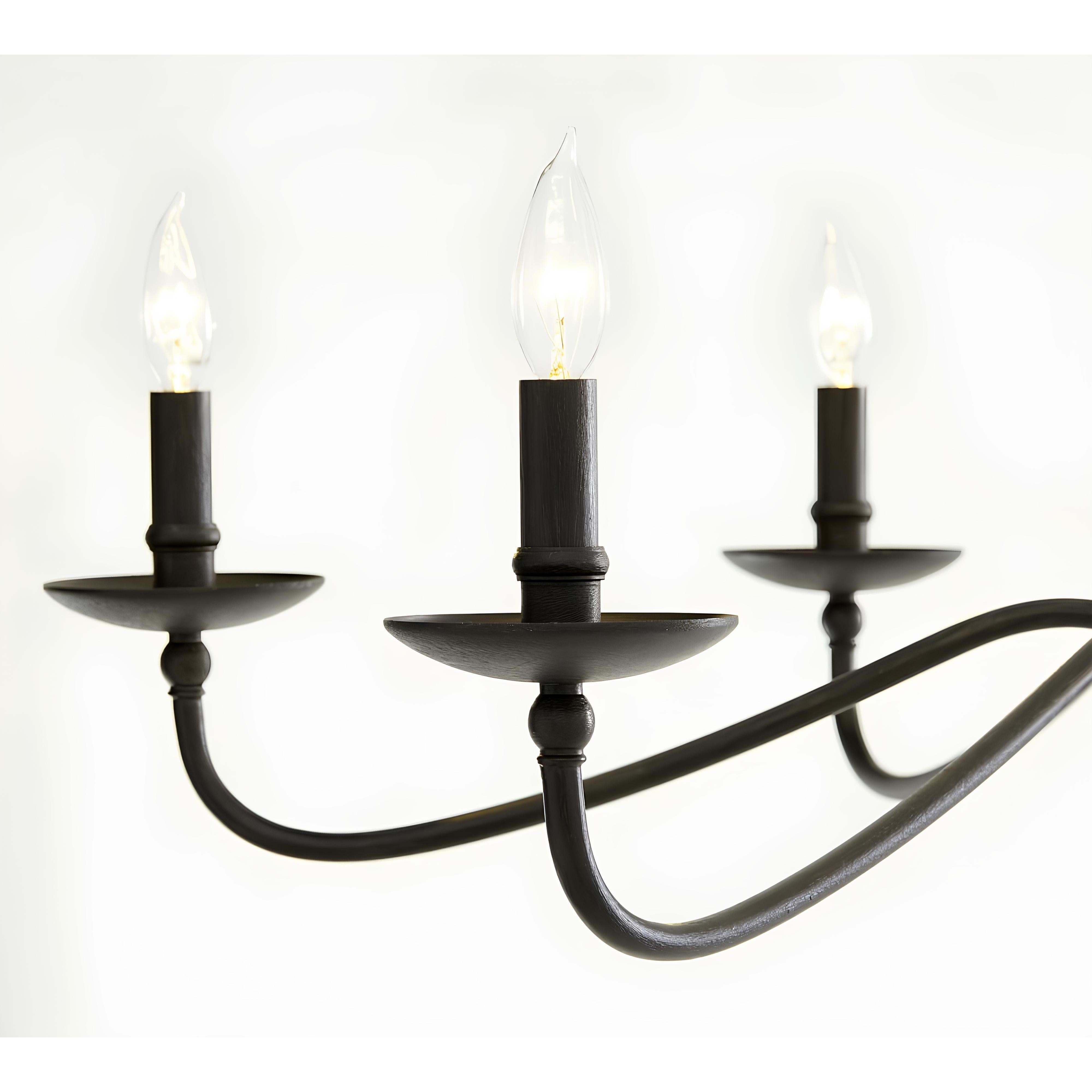 Klasik Siyah 6 Kollu Şamdan Avize