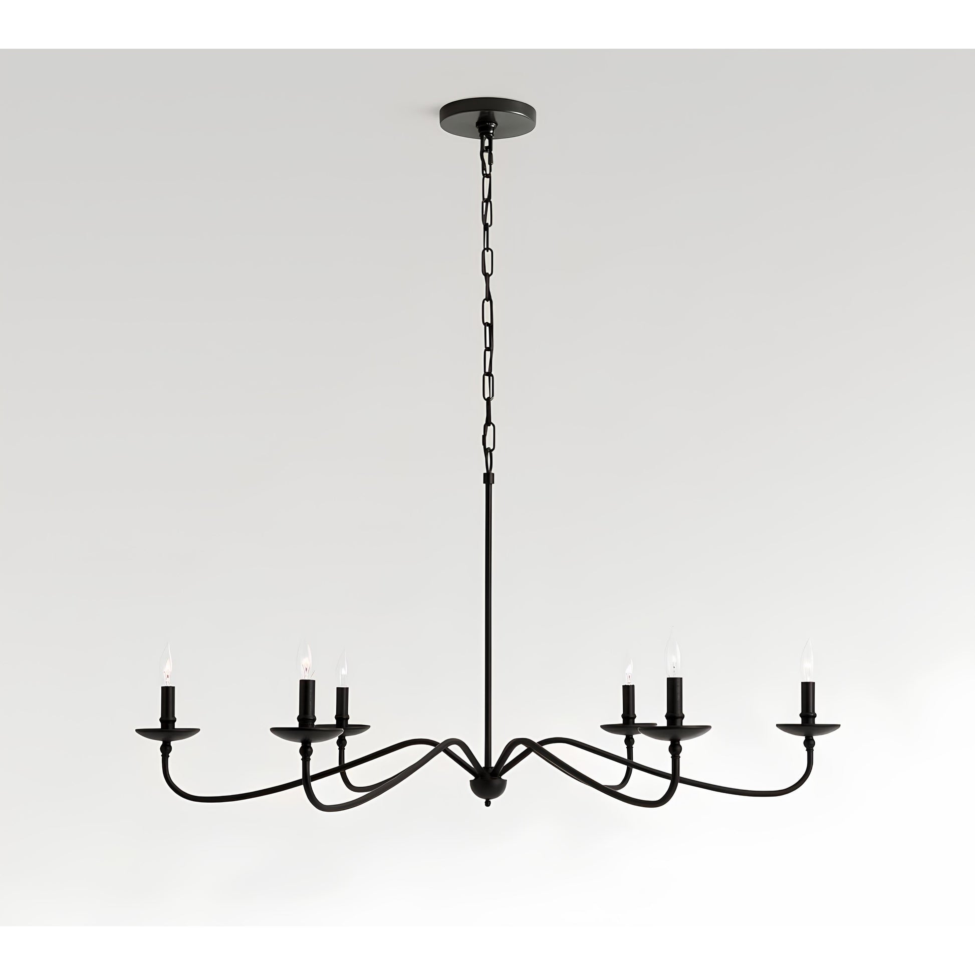 Klasik Siyah 6 Kollu Şamdan Avize