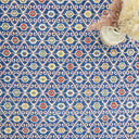 Koltan Geometrik Desenli Mavi Yün Kilim 202 X 293 Cm