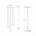 Konik Max Yuvarlak Rozanslı Led Sarkıt Avize 25 Cm