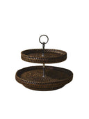 Küçük Çift Katlı Rattan Sunumluk