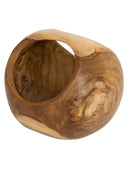 Kulplu Bowl Teak Yuvarlak Form