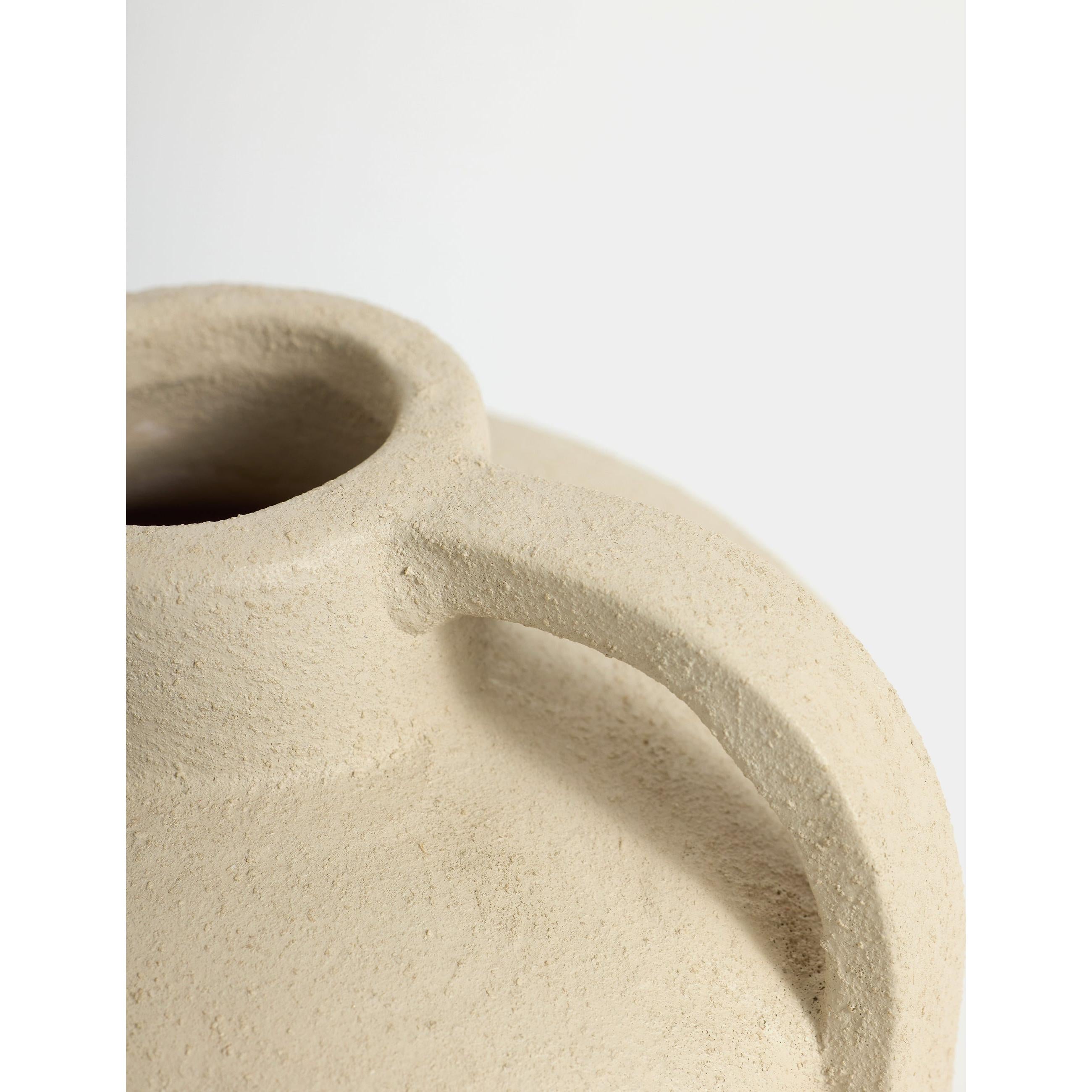 Kulplu Doğal Hasır Örgülü Terakota Vazo