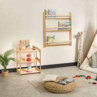 Kuri Montessori Oyuncak Ve Kitap Düzenleyici Raf-Oyuncak Dolabı-Furnirem-2-Raflı-Naturel-NowShopFun