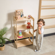 Kuri Montessori Oyuncak Ve Kitap Düzenleyici Raf-Oyuncak Dolabı-Furnirem-2-Raflı-Naturel-NowShopFun