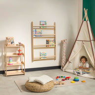 Kuri Montessori Oyuncak Ve Kitap Düzenleyici Raf-Oyuncak Dolabı-Furnirem-2-Raflı-Naturel-NowShopFun