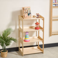 Kuri Montessori Oyuncak Ve Kitap Düzenleyici Raf-Oyuncak Dolabı-Furnirem-2-Raflı-Naturel-NowShopFun