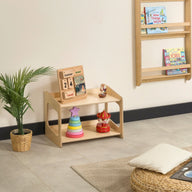 Kuri Montessori Oyuncak Ve Kitap Düzenleyici Raf-Oyuncak Dolabı-Furnirem-2-Raflı-Naturel-NowShopFun
