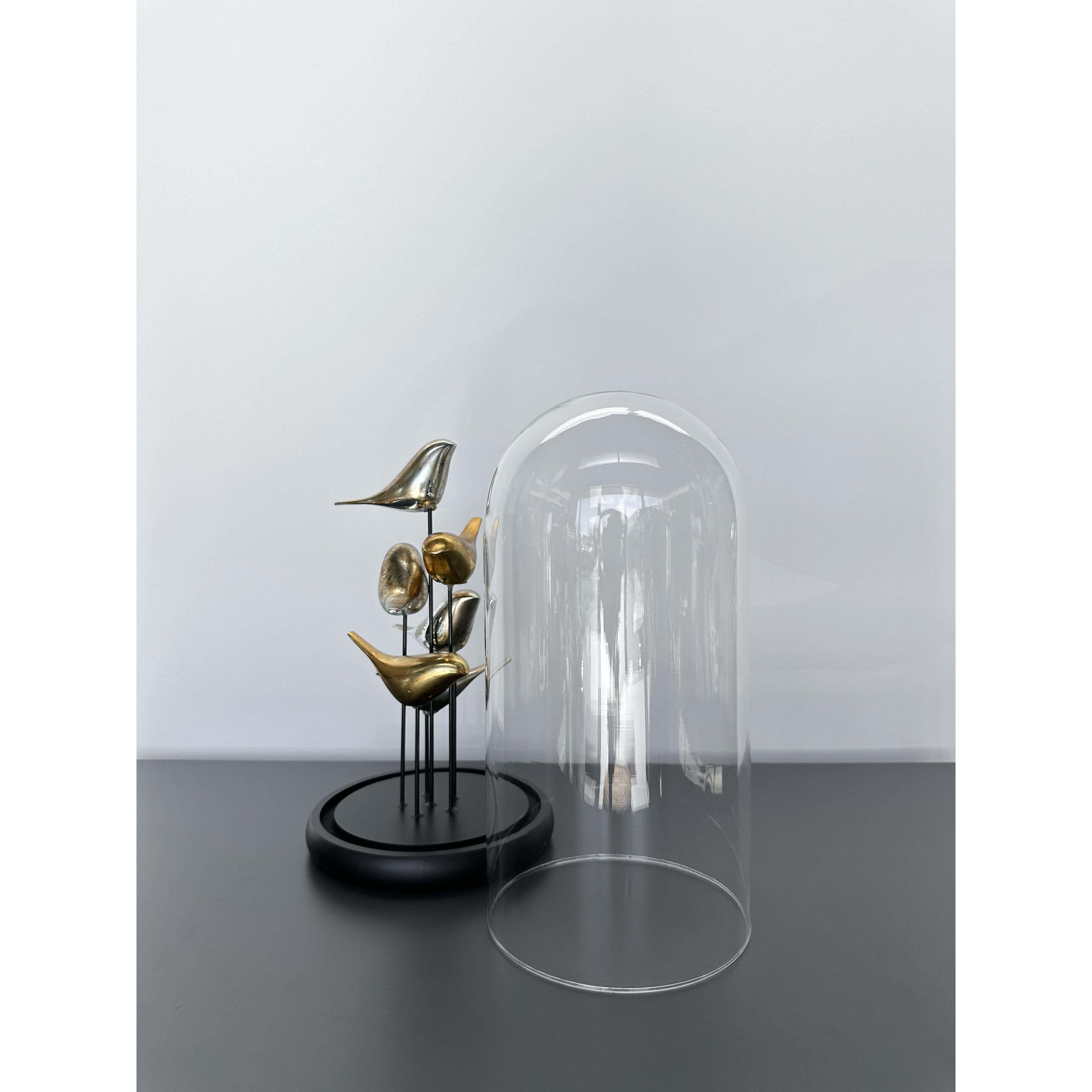 Kuşlu Fanus Dekoratif Obje