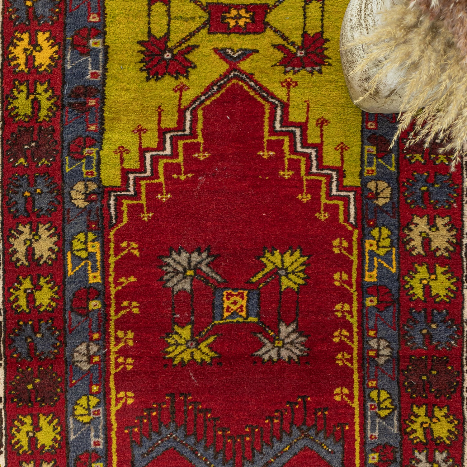 Kuzca El Dokuma Yün Köy Halı 125x195 Cm