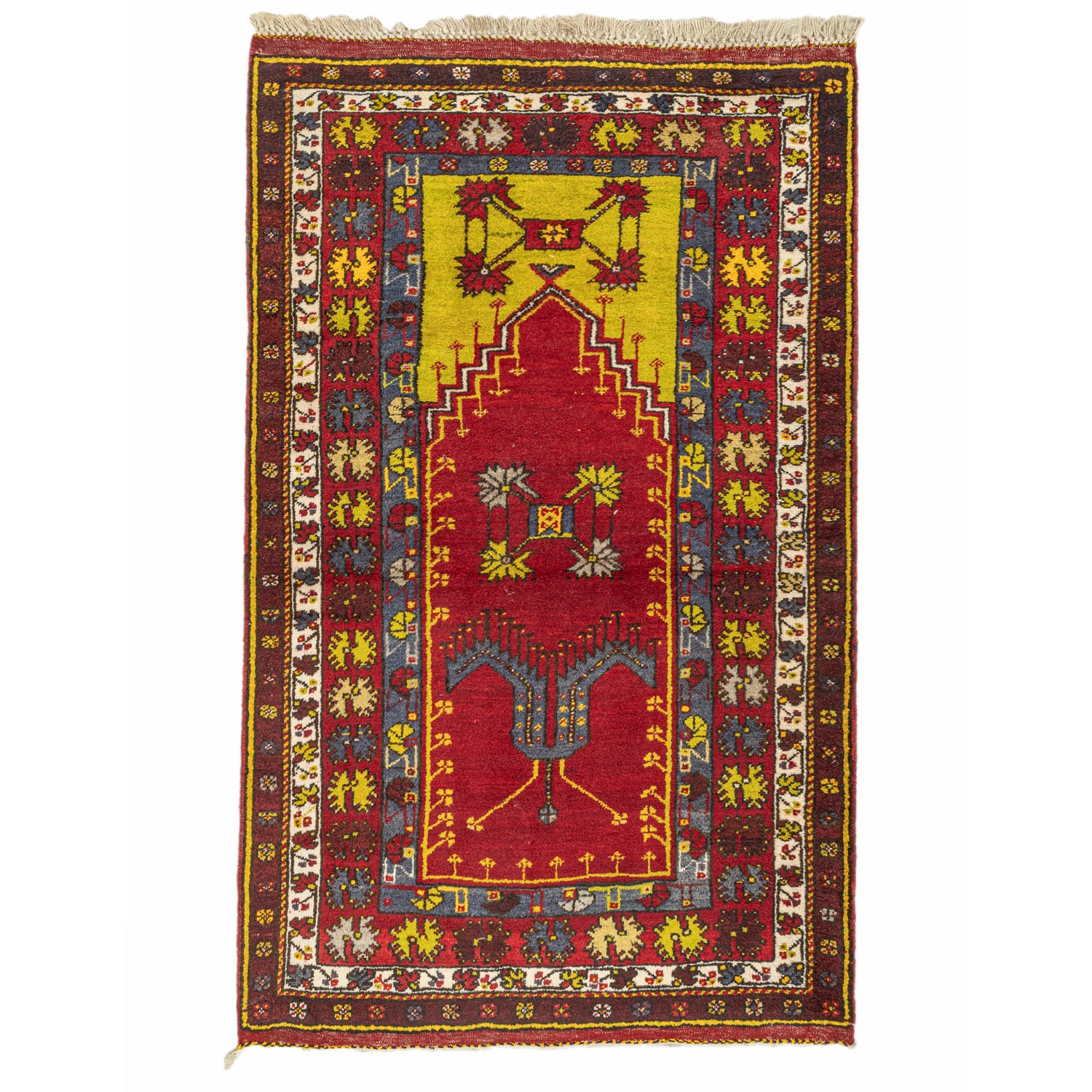 Kuzca El Dokuma Yün Köy Halı 125x195 Cm