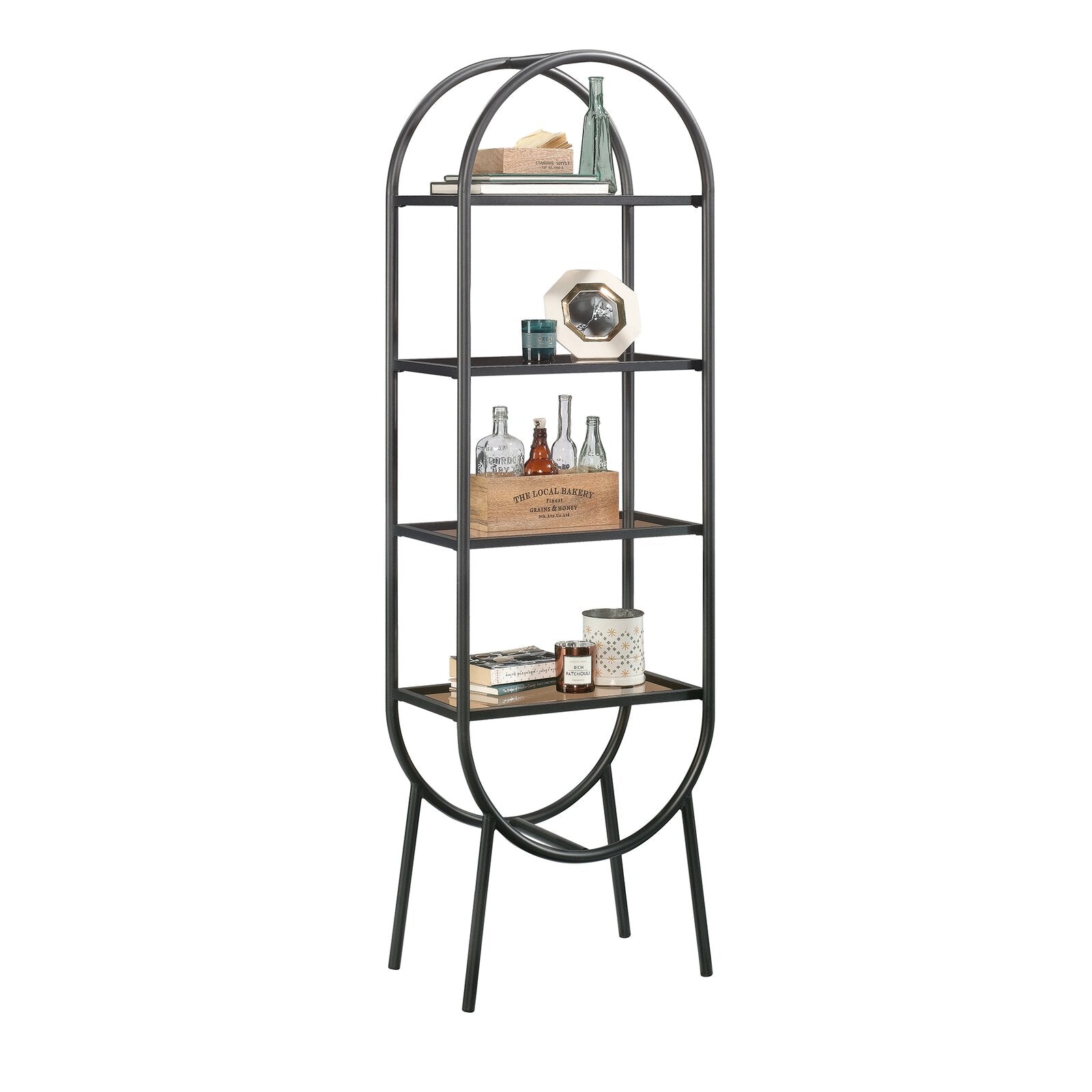 Kuzey Siyah Metal Kitaplık Vitrin