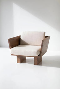 Kyoto Berjer | Masif Ahşap Lounge Koltuğu-Berjer-Innature Home-Deri Siyah-NowShopFun