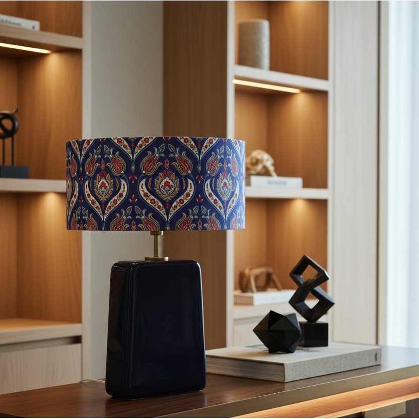 Lale El Yapımı Ahşap Abajur