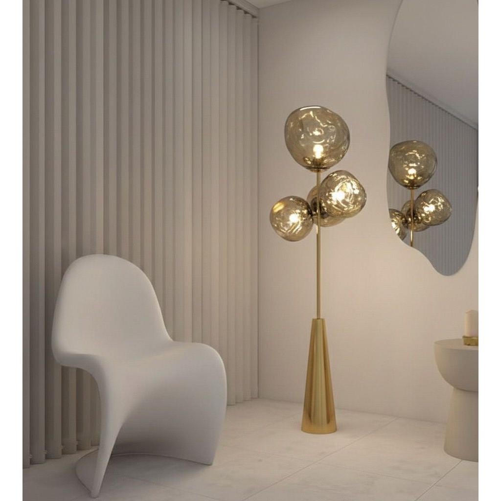 Lava Gold Renk Yamuk Akrilik Cam Lambader